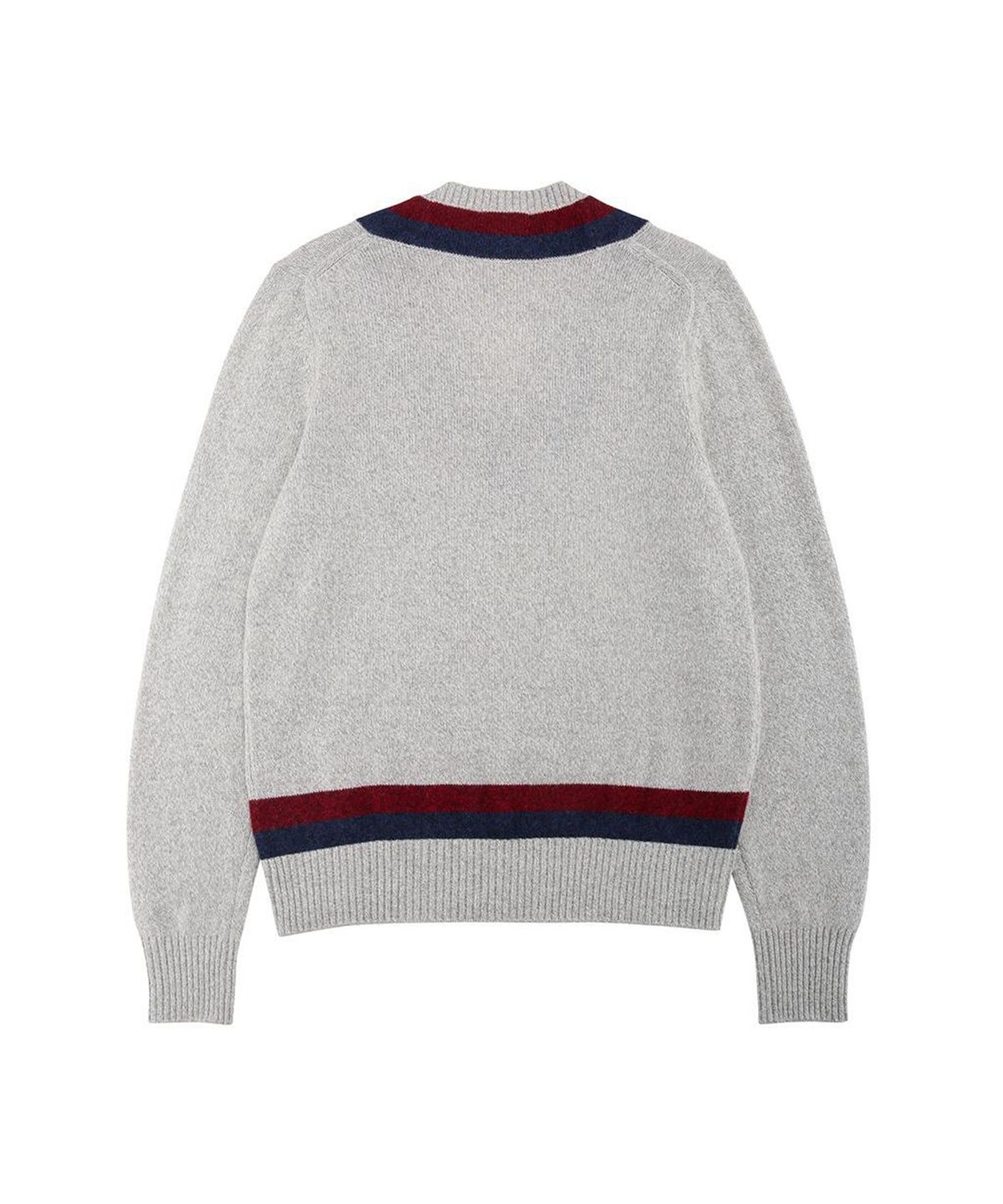 브룩스 브라더스(BROOKS BROTHERS) 울 블렌디드 테니스 V넥 스웨터 (그레이) (BBWNMF1057WDW)