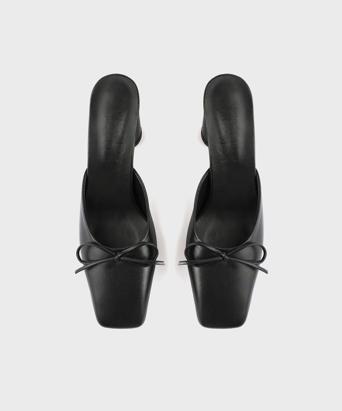 무드나잇(MOODNIGHT) ALORA 알로라 보우 리본 스퀘어 뮬 - 5colors 7cm