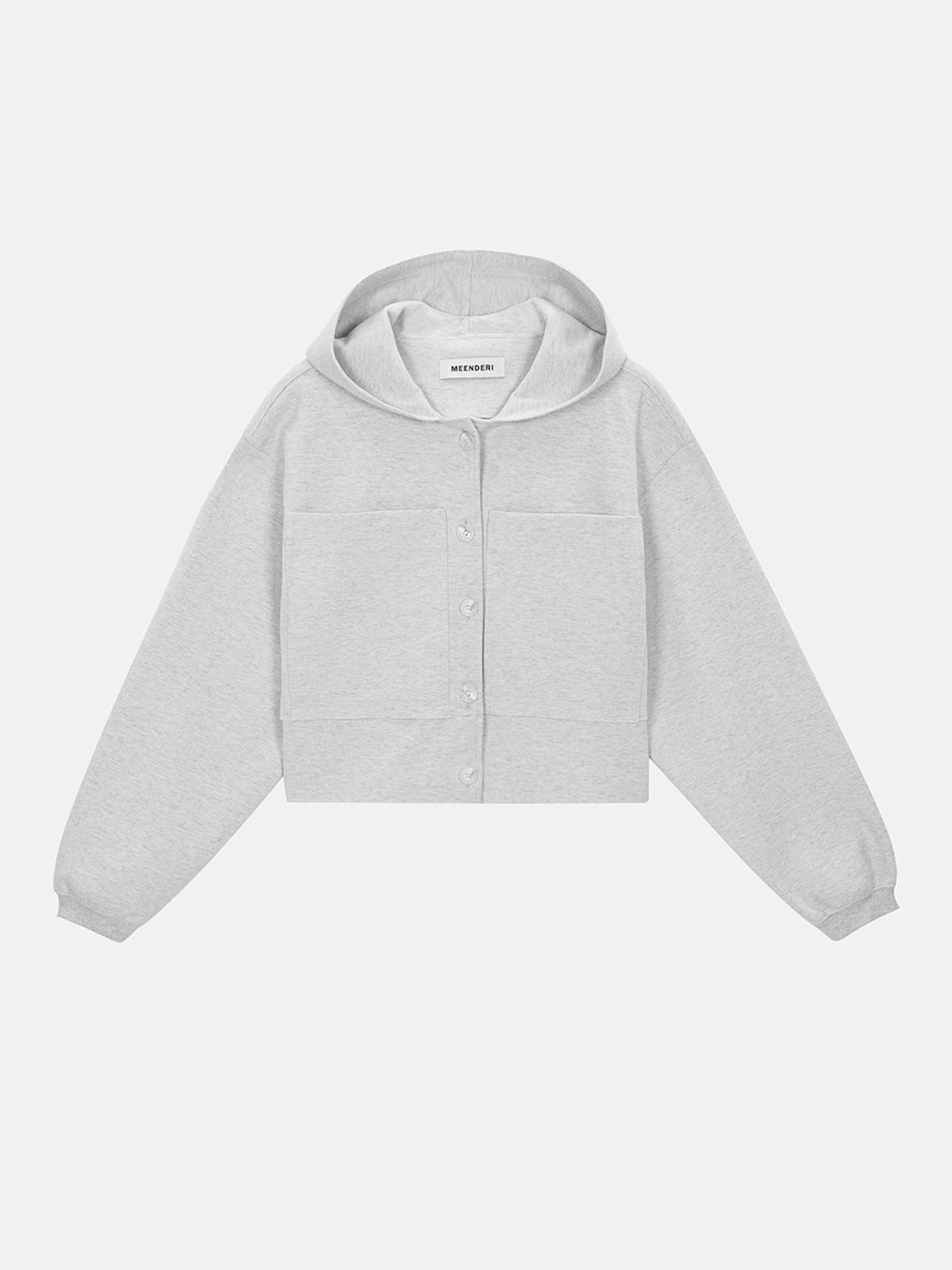 민더리(MEENDERI) HOODIE CROP JACKET - OATMEAL