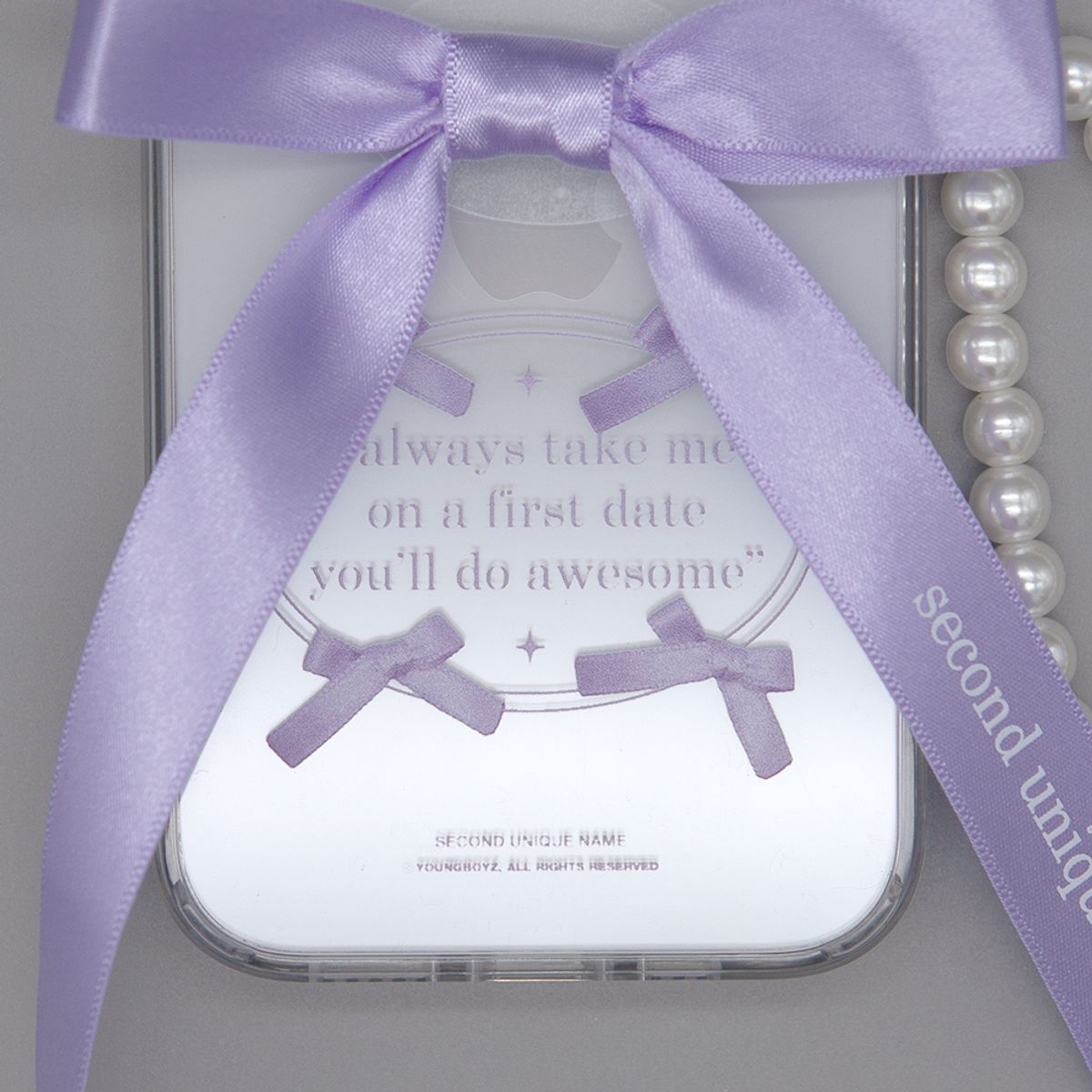 세컨드유니크네임(SECOND UNIQUE NAME) SUN CASE CLEAR BALLET RIBBON PURPLE