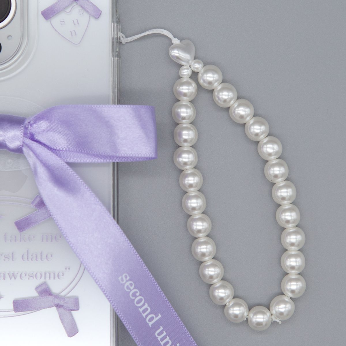 세컨드유니크네임(SECOND UNIQUE NAME) SUN CASE CLEAR BALLET RIBBON PURPLE