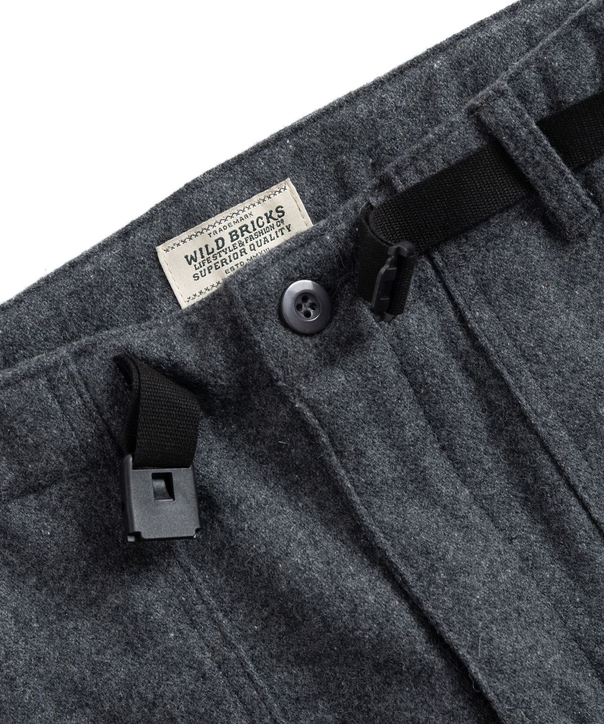 와일드 브릭스(WILD BRICKS) BS BELTED FATIGUE PANTS (grey)
