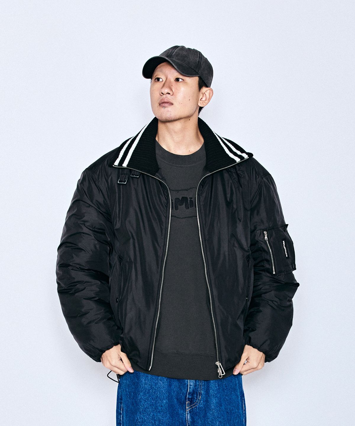 밀리밀리언(MILLIMILLION) MUDSTONE PUFFER JACKET J12 BLACK
