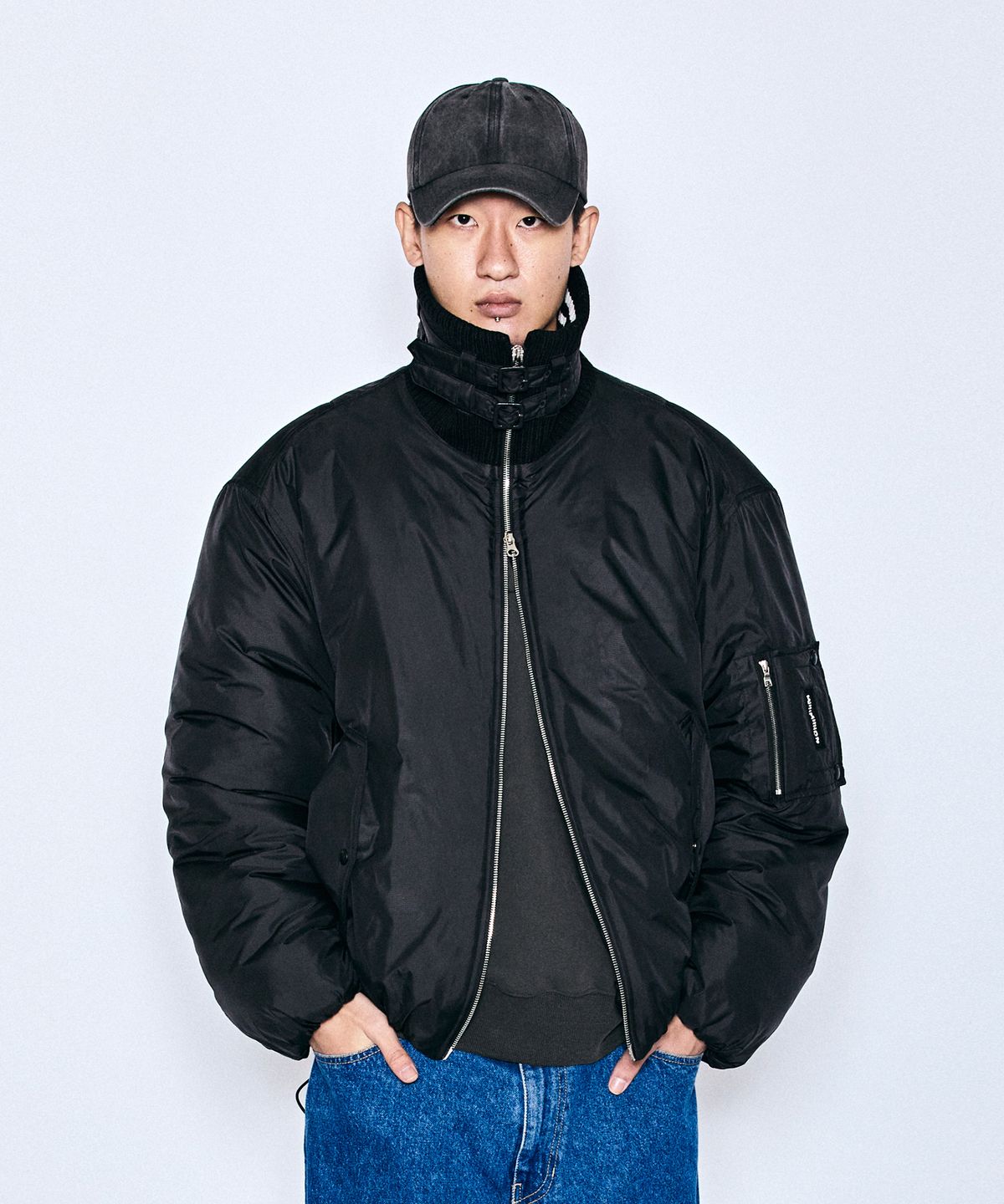 밀리밀리언(MILLIMILLION) MUDSTONE PUFFER JACKET J12 BLACK