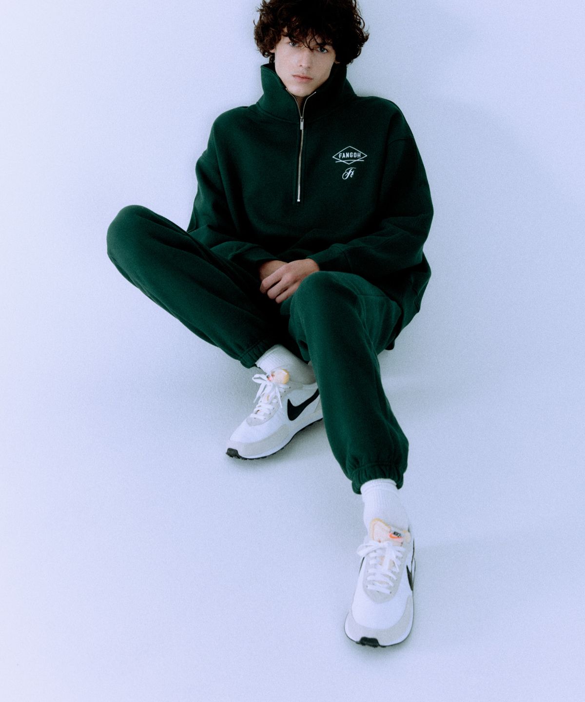 팽고(FANGOH) F-로고 자수 조거 팬츠 D/green