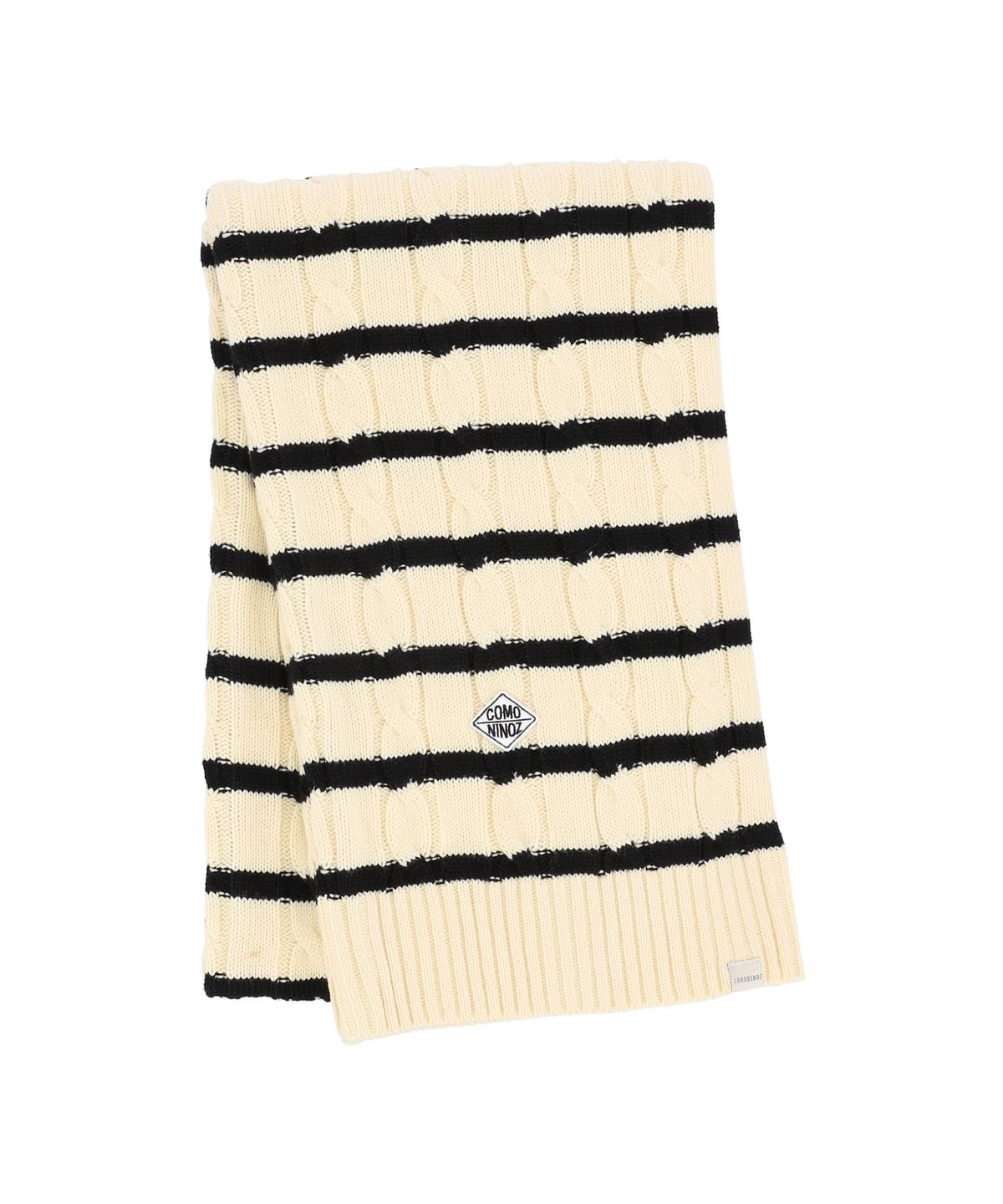 꼬모니노즈(COMONINOZ) [CN]STRIPE CABLE KNIT MUFFLER [4 COLOR]