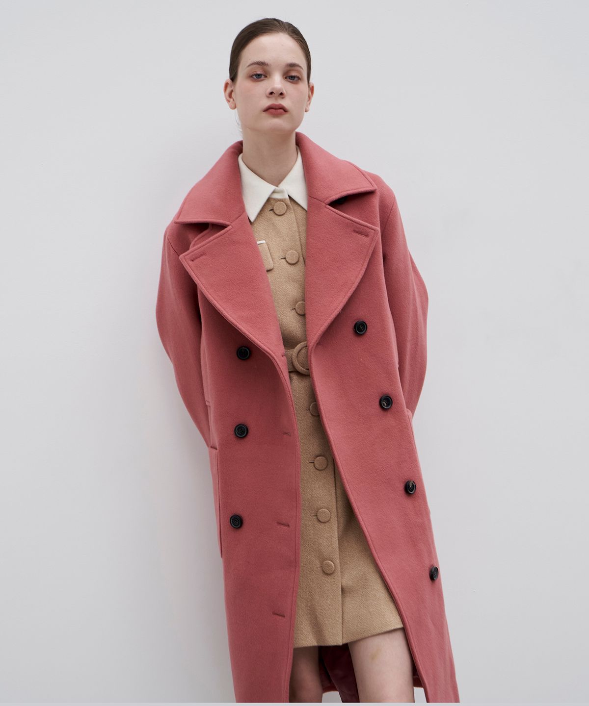 쥴리앤칼라(JULIY&CALLA) 23FW 칼라2 컬렉터 프리미엄 러브엘리자베스 메리노울코트 핑크