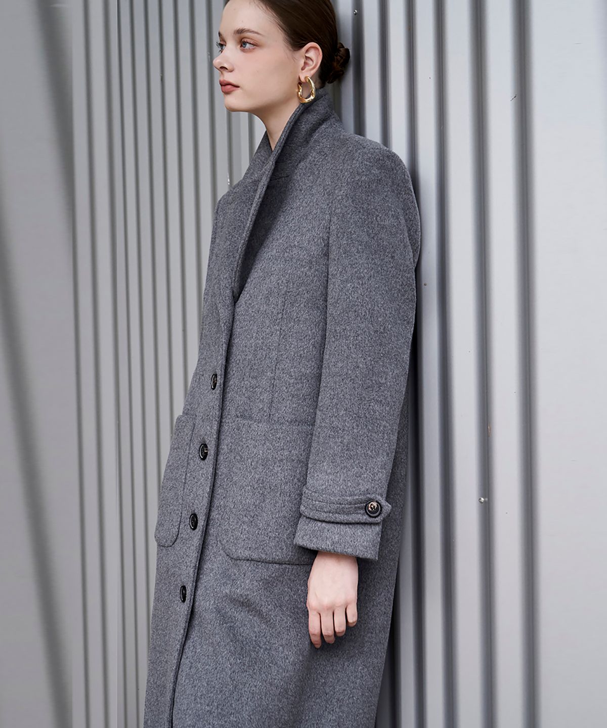 쥴리앤칼라(JULIY&CALLA) 23FW 칼라1 컬렉터 프리미엄 미들턴 메리노울코트  그레이