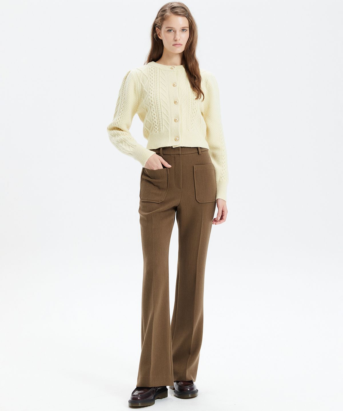 해바이해킴(HAE BY HAEKIM) CABLE KNIT CARDIGAN_YELLOW