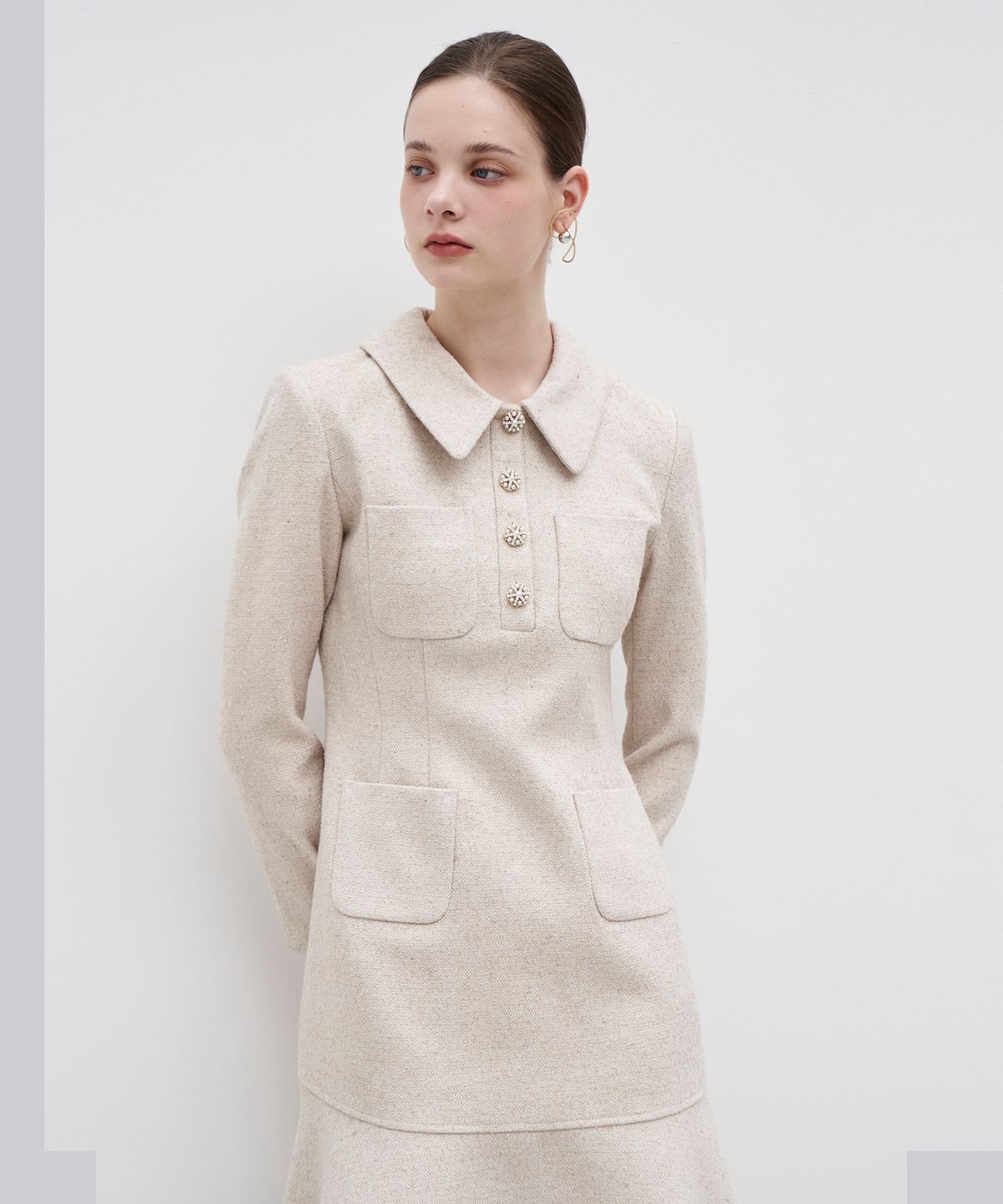 쥴리앤칼라(JULIY&CALLA) 23FW 칼라77 컬렉터 알렉산더 원피스  베이지