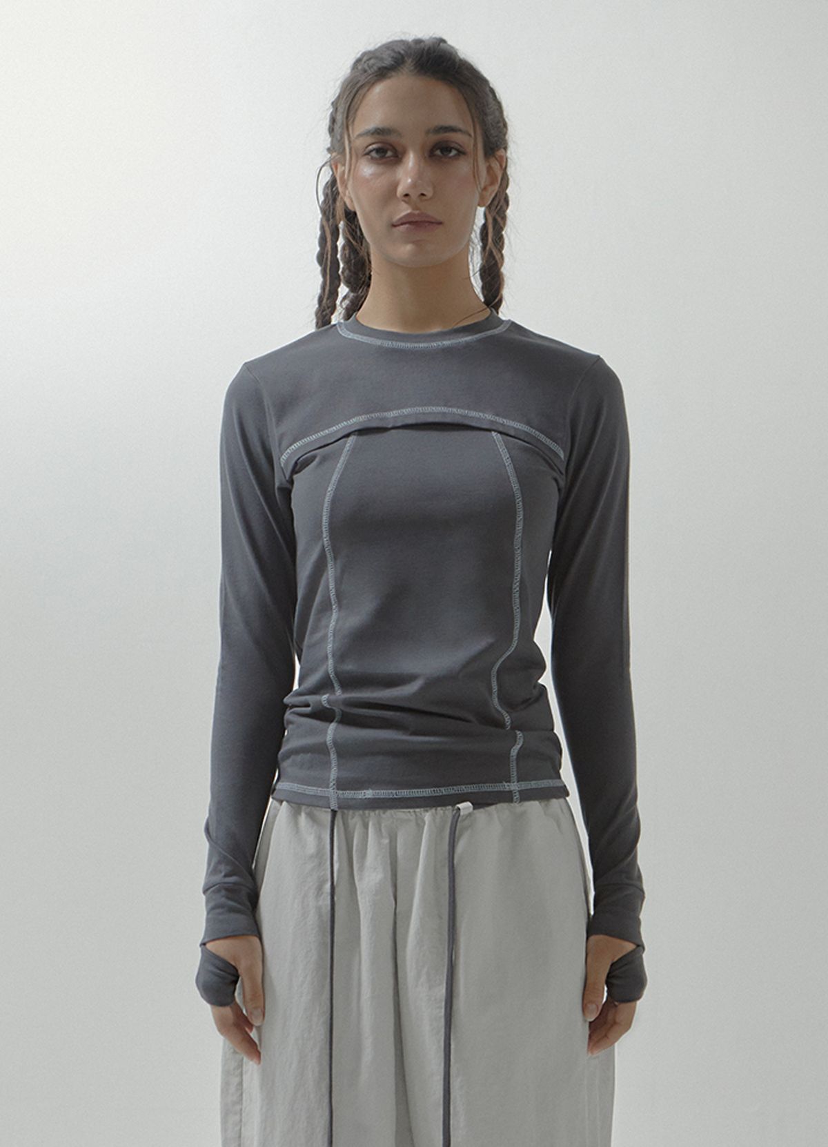 세니크(SENIK) Handwraps stitches long sleeve - Grey