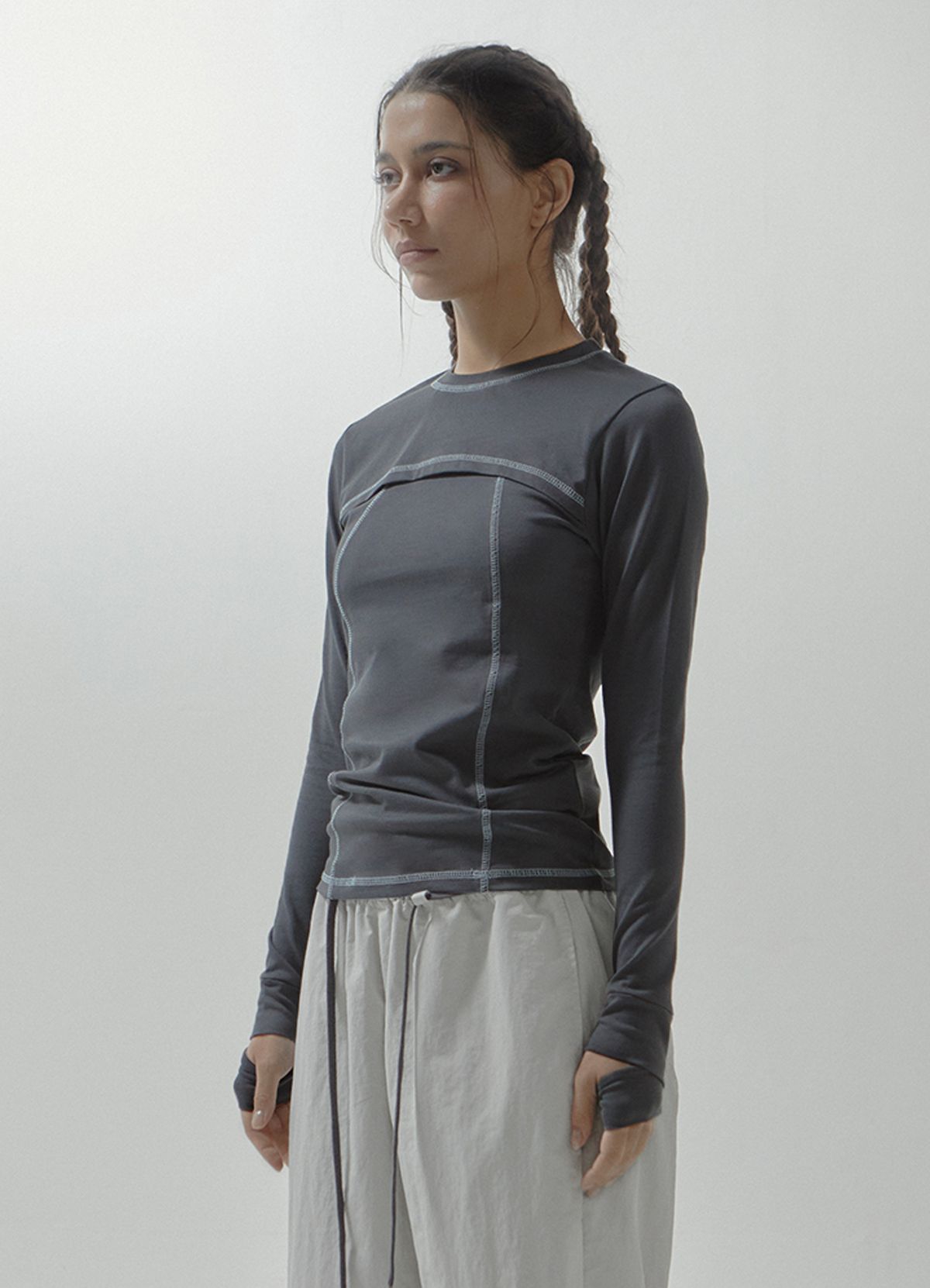 세니크(SENIK) Handwraps stitches long sleeve - Grey