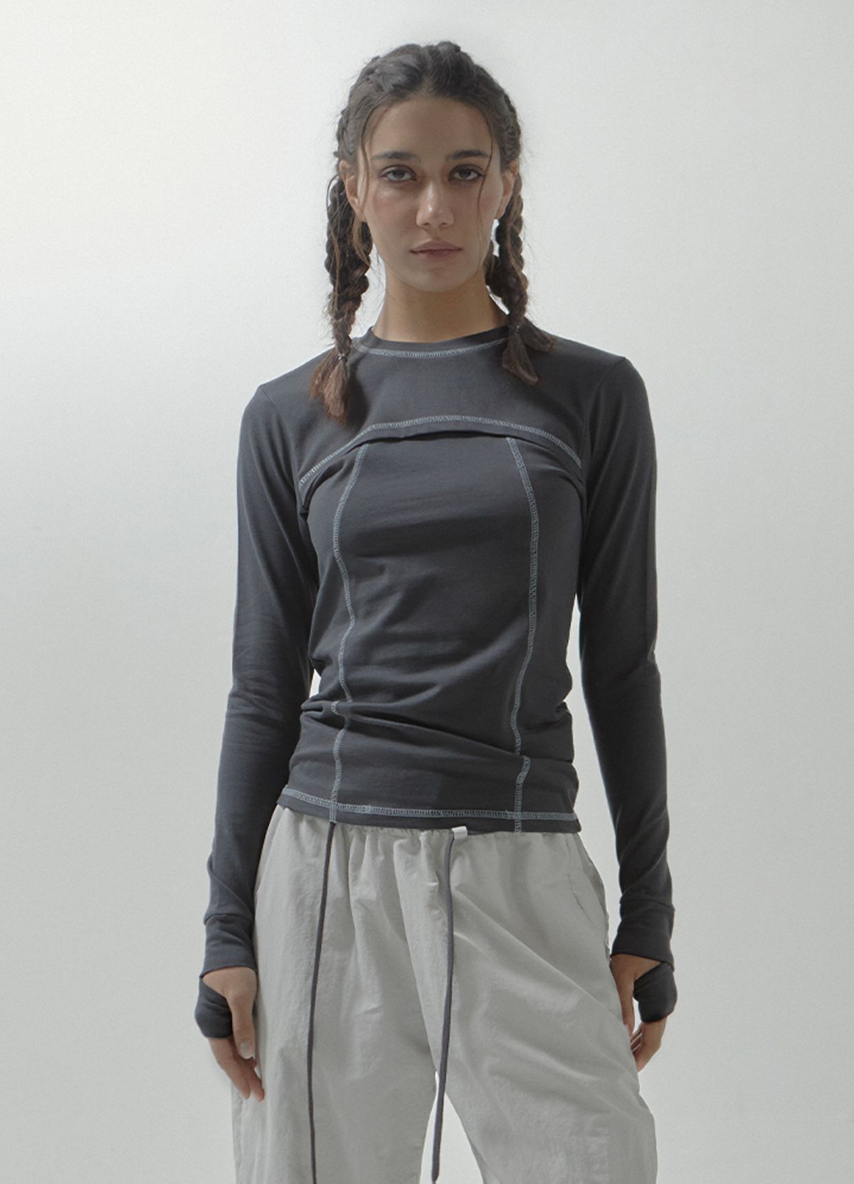 세니크(SENIK) Handwraps stitches long sleeve - Grey