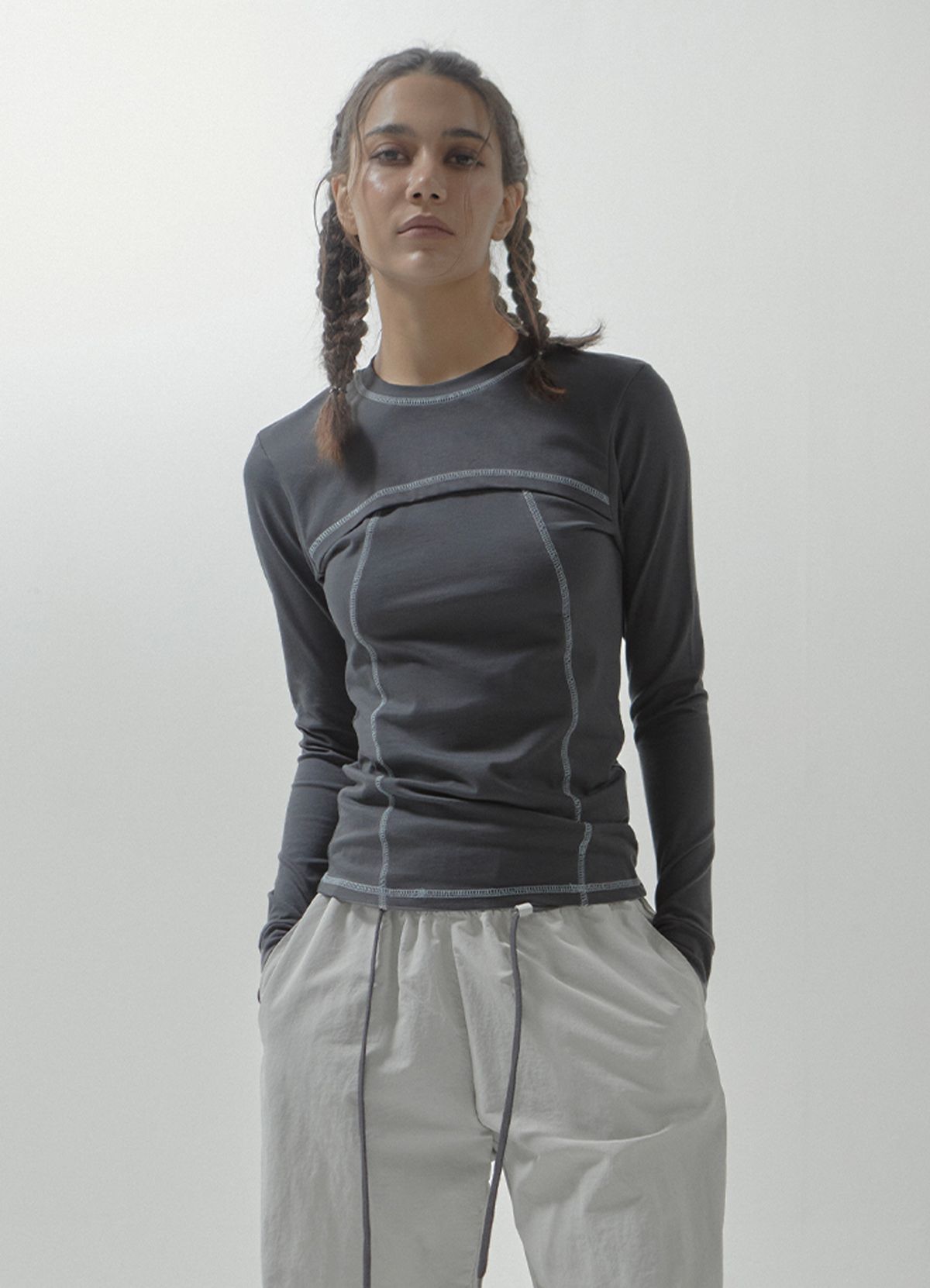 세니크(SENIK) Handwraps stitches long sleeve - Grey