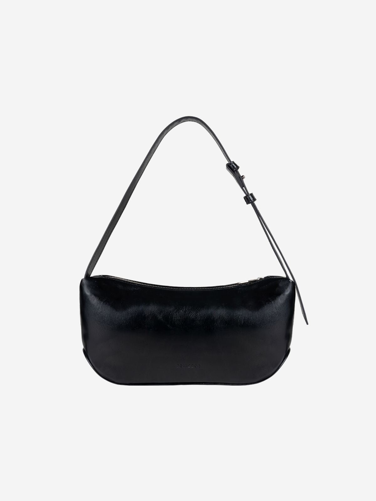 세미코드(SEMICODE) groove middle bag - glossy black