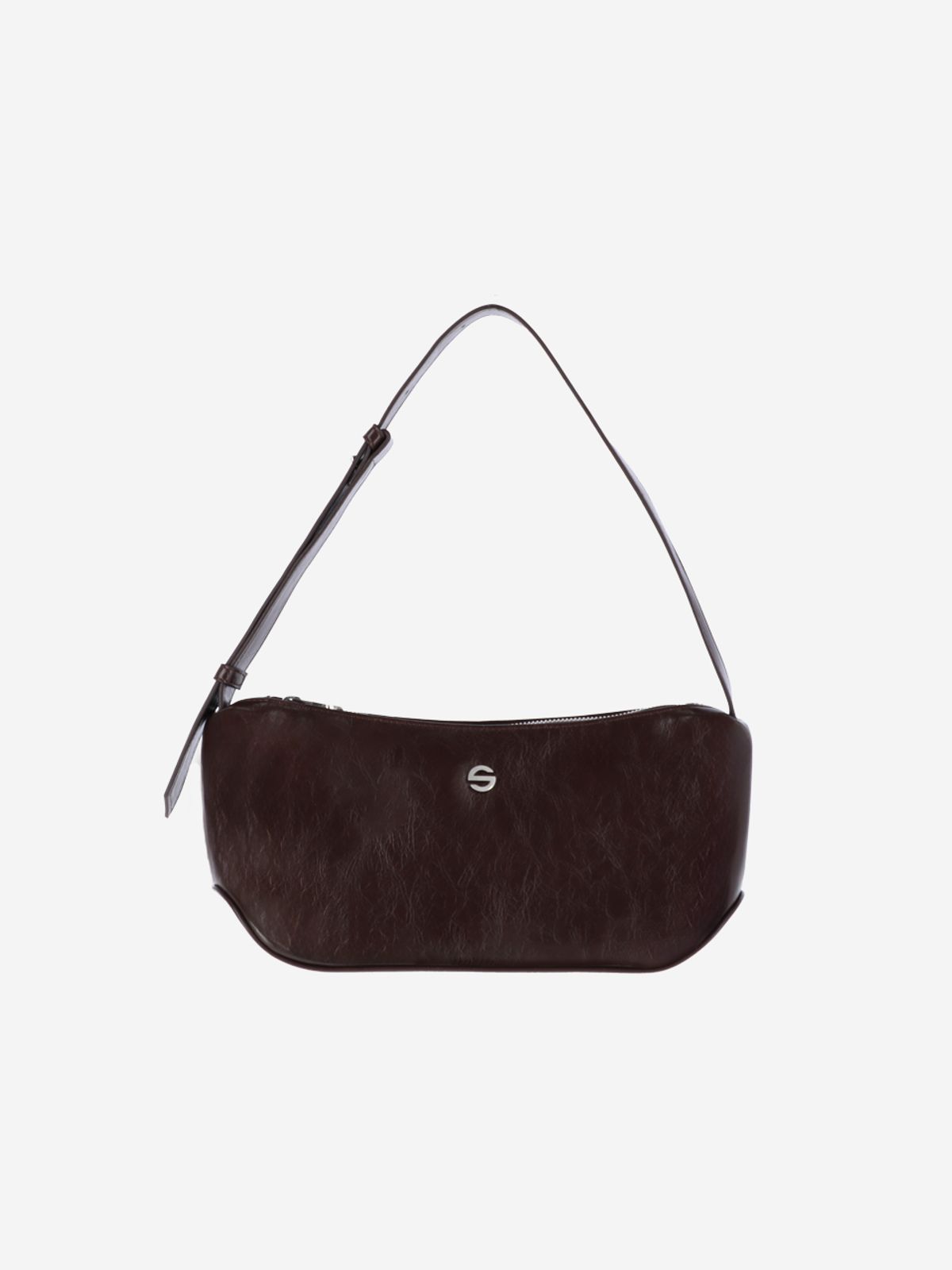 세미코드(SEMICODE) groove middle bag - crinkle choco brown
