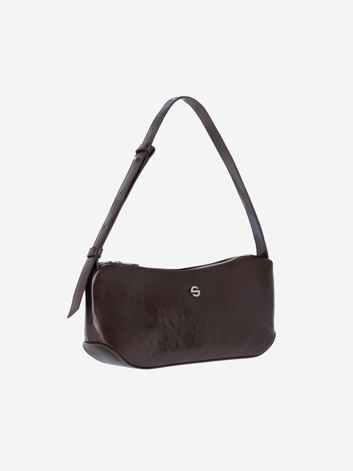 세미코드(SEMICODE) groove middle bag - crinkle choco brown