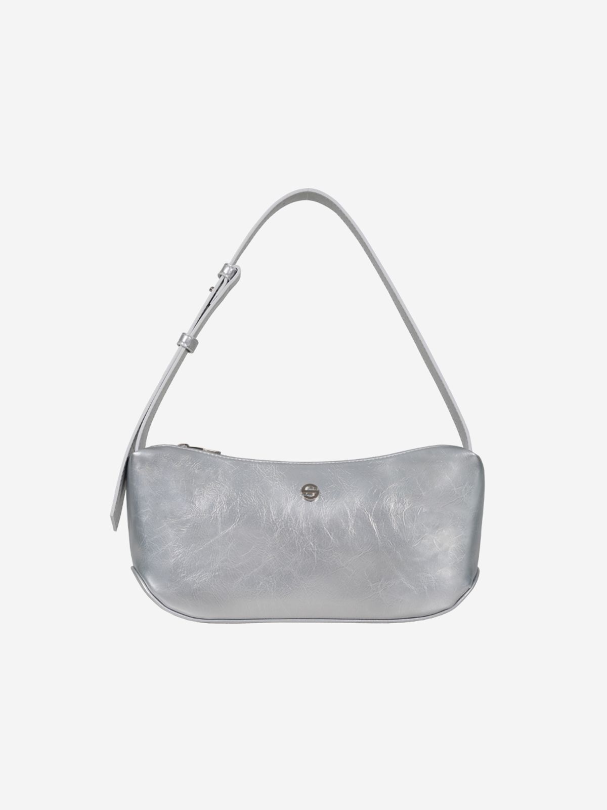 세미코드(SEMICODE) groove middle bag - crinkle silver