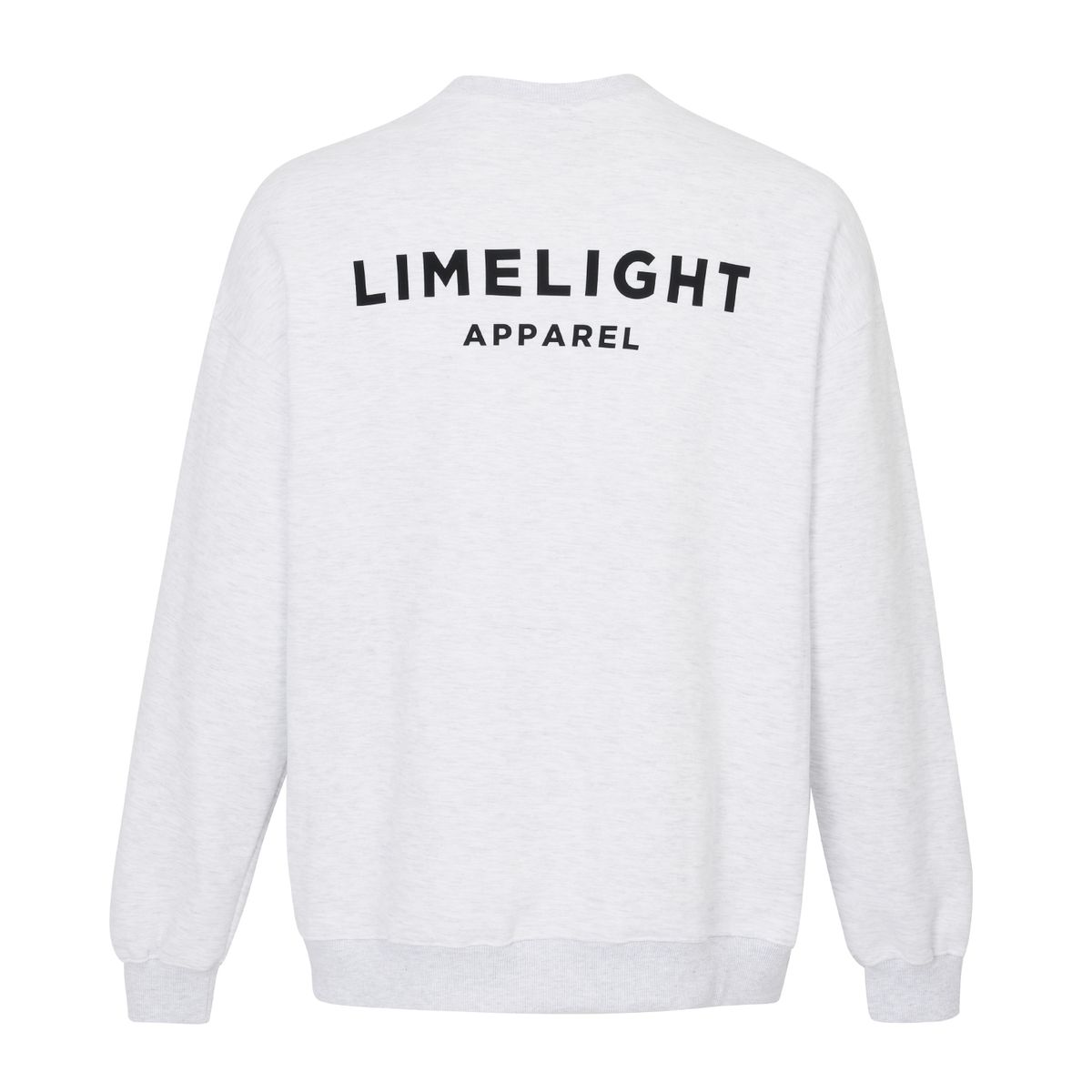 라임라잇 어패럴(LIMELIGHT APPAREL) 어패럴 백 로고 스웨트셔츠 오버사이즈 (애쉬그레이/블랙)
