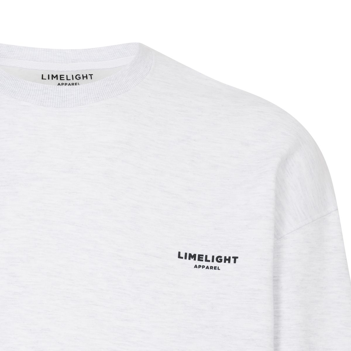 라임라잇 어패럴(LIMELIGHT APPAREL) 어패럴 백 로고 스웨트셔츠 오버사이즈 (애쉬그레이/블랙)