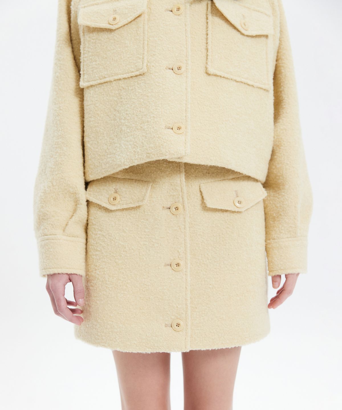 해바이해킴(HAE BY HAEKIM) BOUCLE WOOL SHORT JACKET_YELLOW