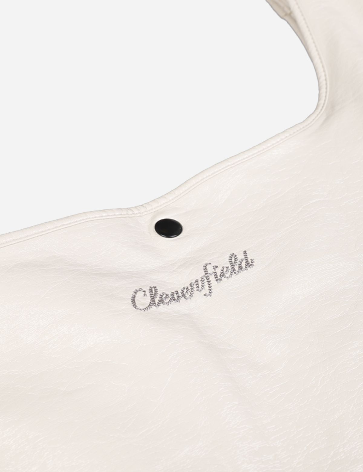 클레버필드(CLEVER FIELD) 비건 레더 자수로고 토트백_크림