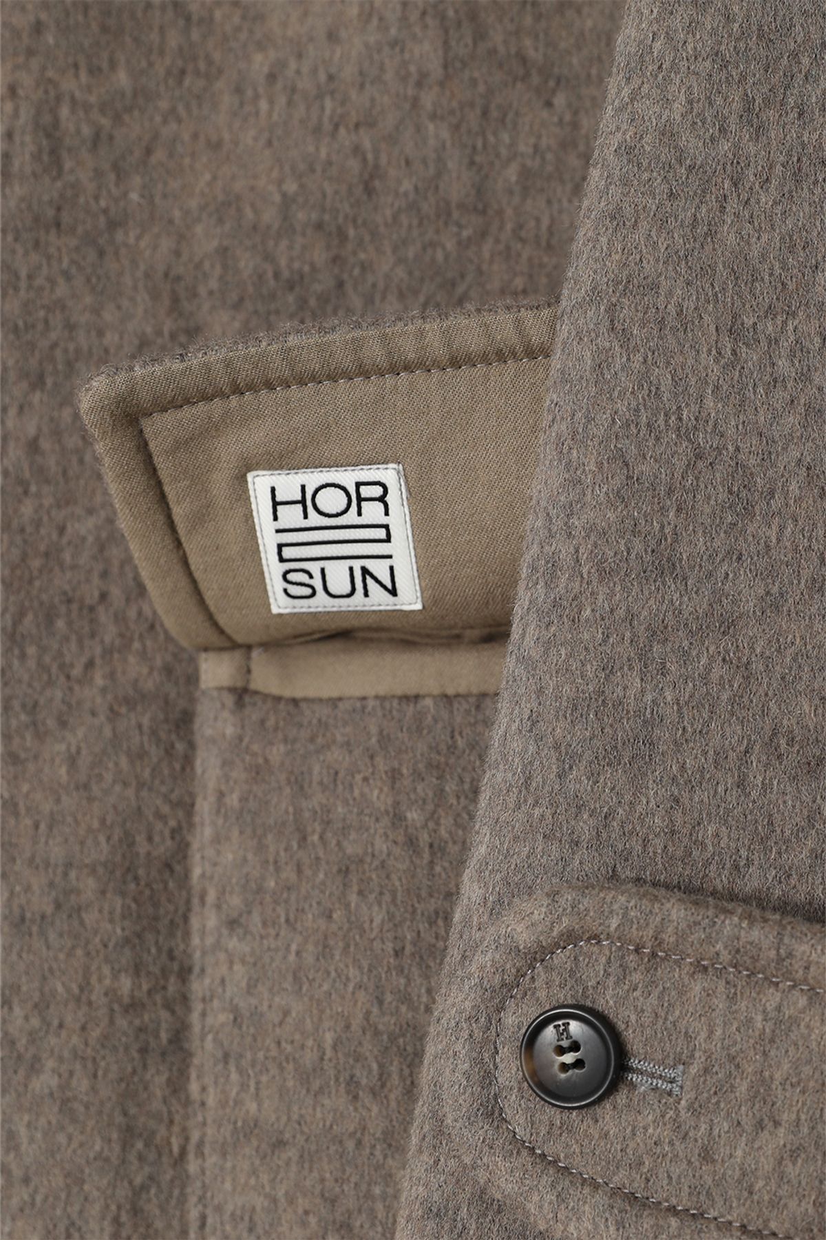 홀리선(HORLISUN) Longgrove Wool Hood Coat Melange Beige