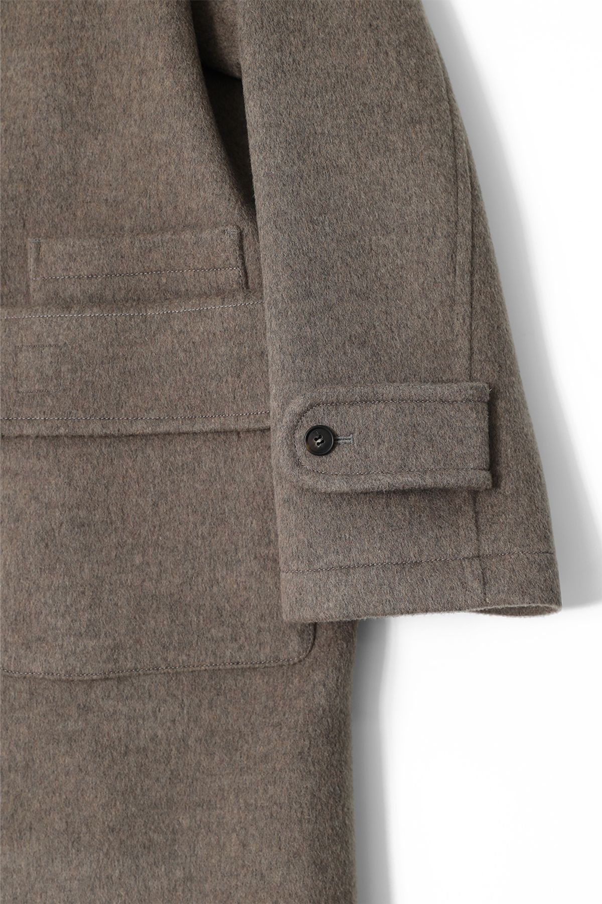 홀리선(HORLISUN) Longgrove Wool Hood Coat Melange Beige