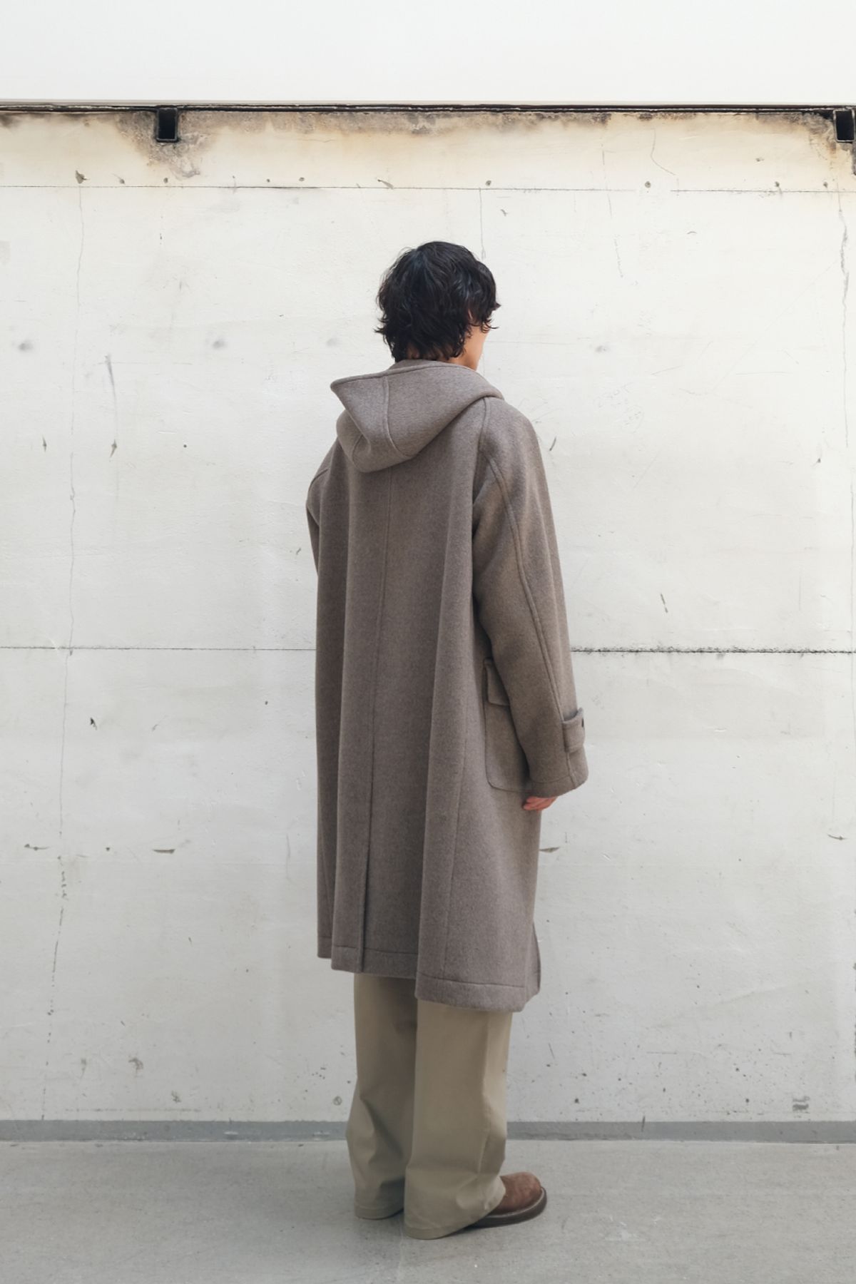홀리선(HORLISUN) Longgrove Wool Hood Coat Melange Beige