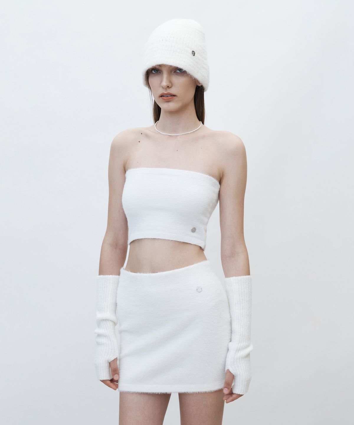 커렌트(CURRENT) HAIRY KNIT SET-UP [WHITE]
