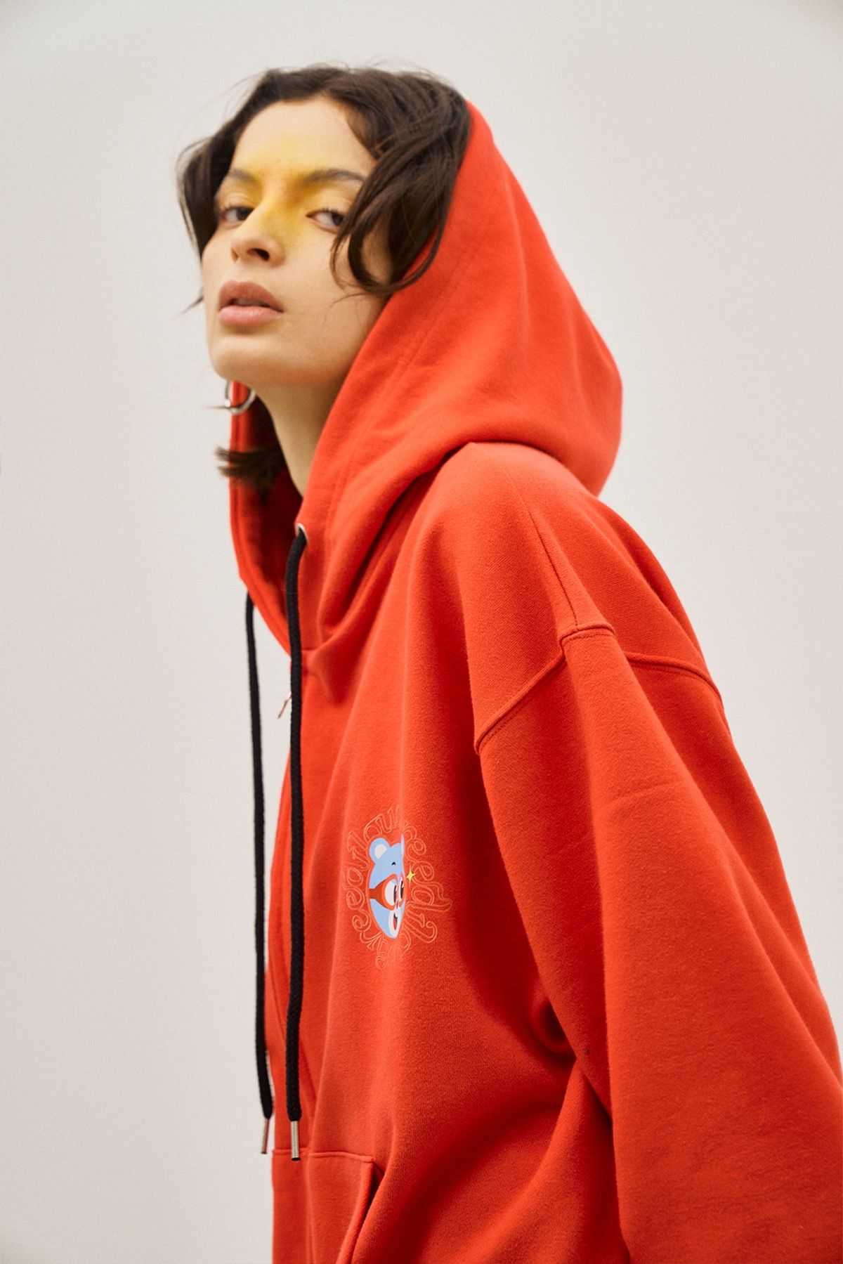 그리디어스(GREEDILOUS) Back Print Loose Zip-Up Hoodie Red