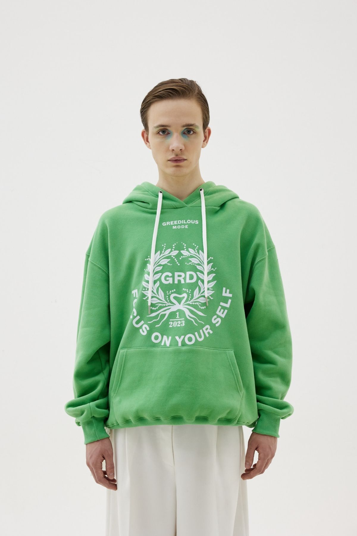 그리디어스(GREEDILOUS) Logo Motif Loose Hoodie Green