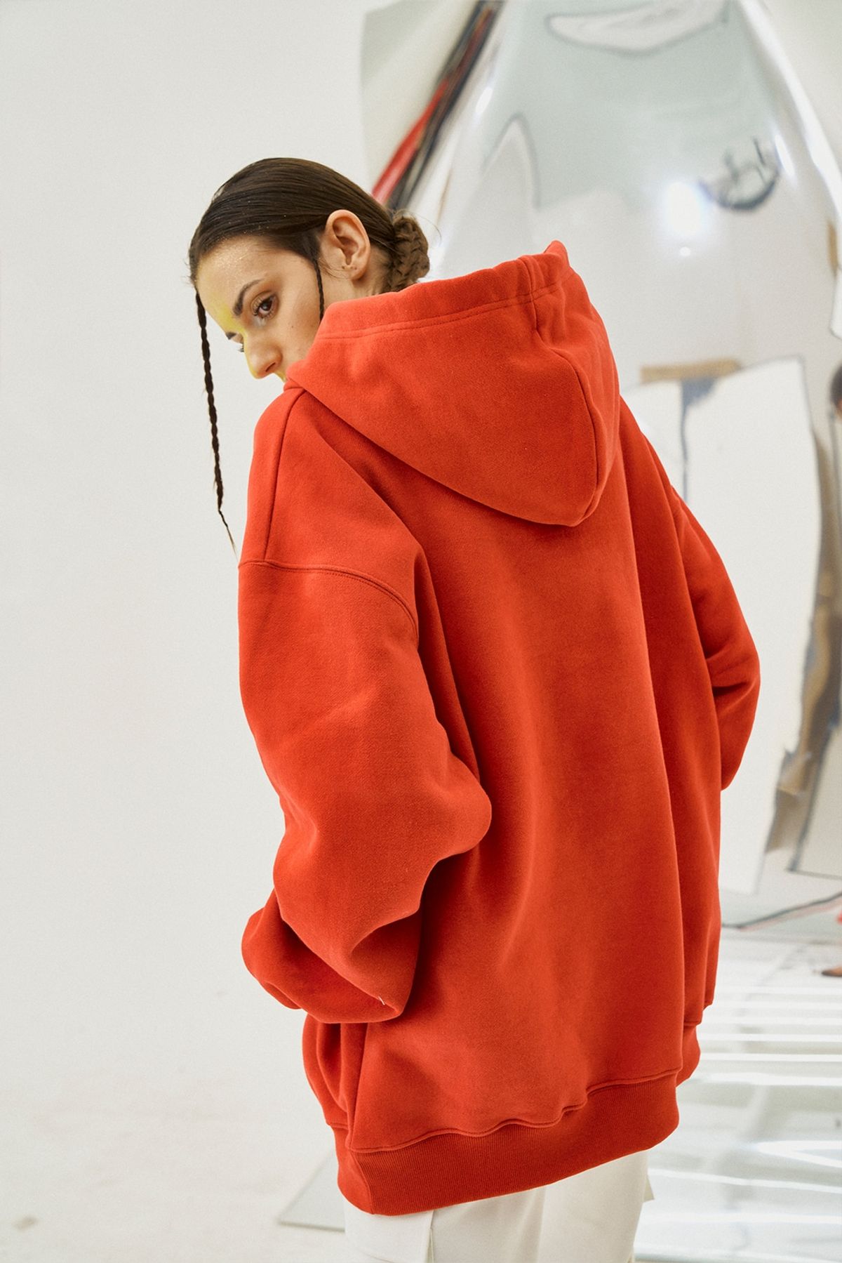 그리디어스(GREEDILOUS) Logo Motif Loose Hoodie Red