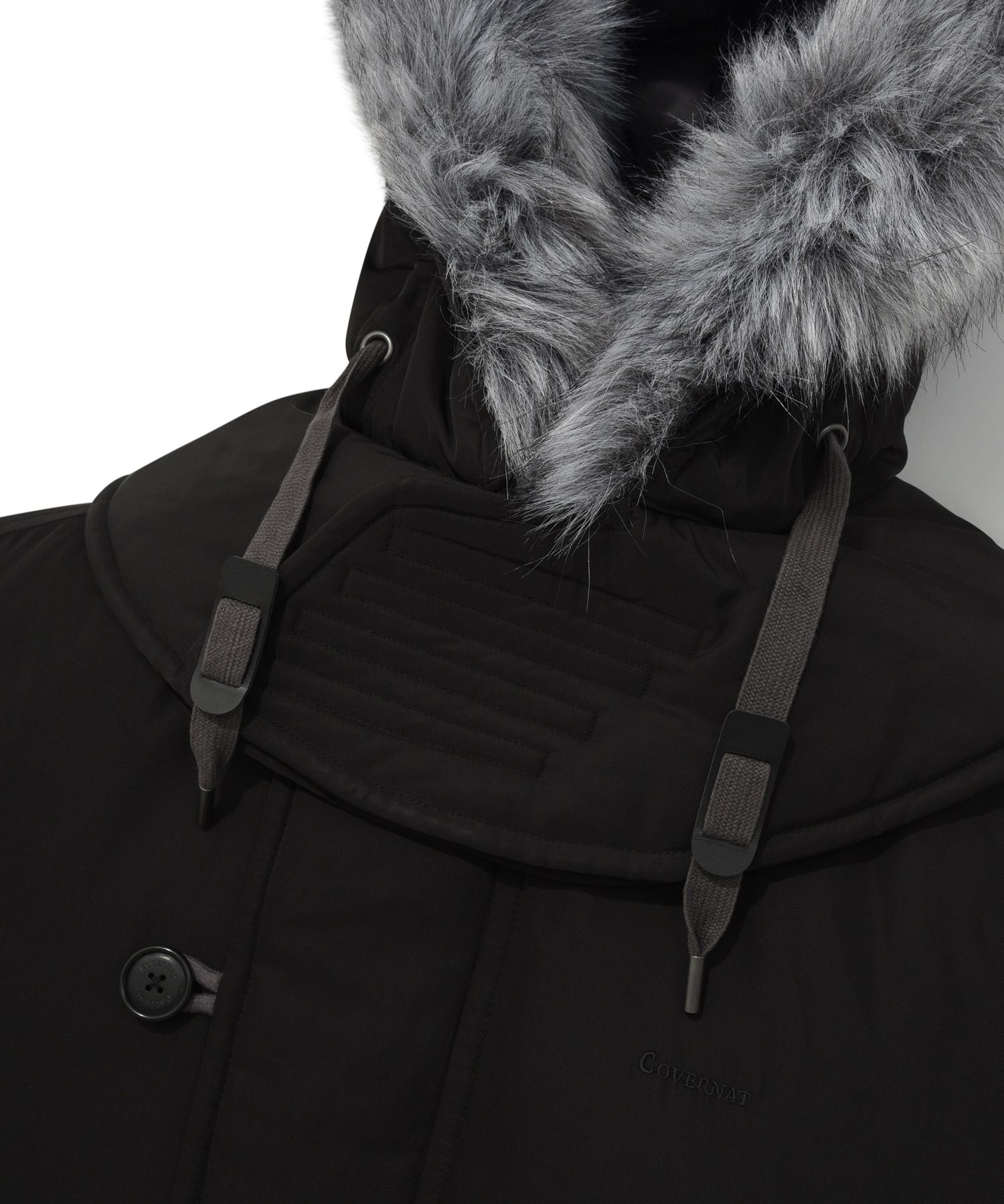 ダウンジャケット COVERNAT Mid length hooded fur down jumper black MUSINSA | COVERNAT Mid length hooded fur down jumper black
