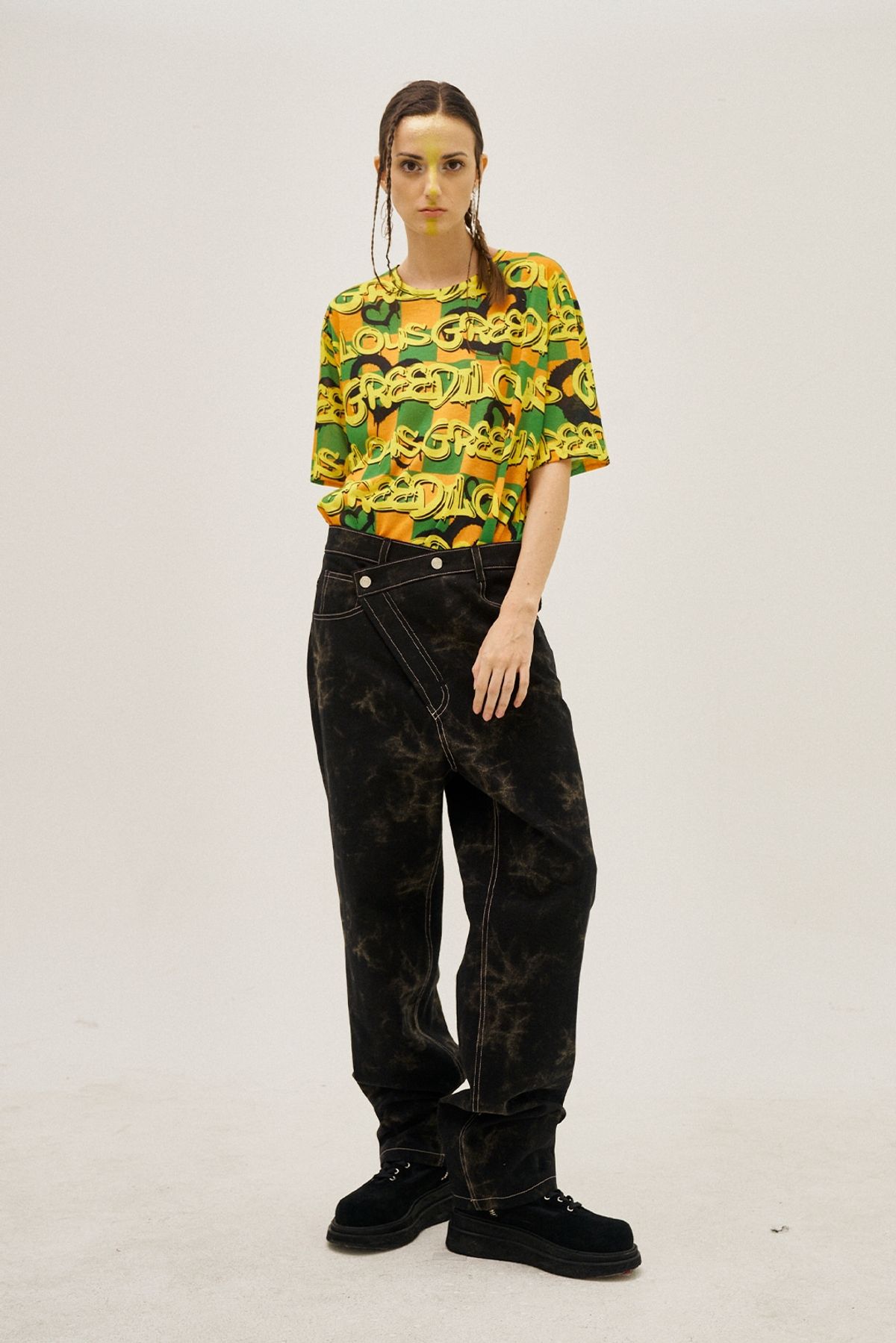 그리디어스(GREEDILOUS) Asymmetrical Tye-Die Jeans