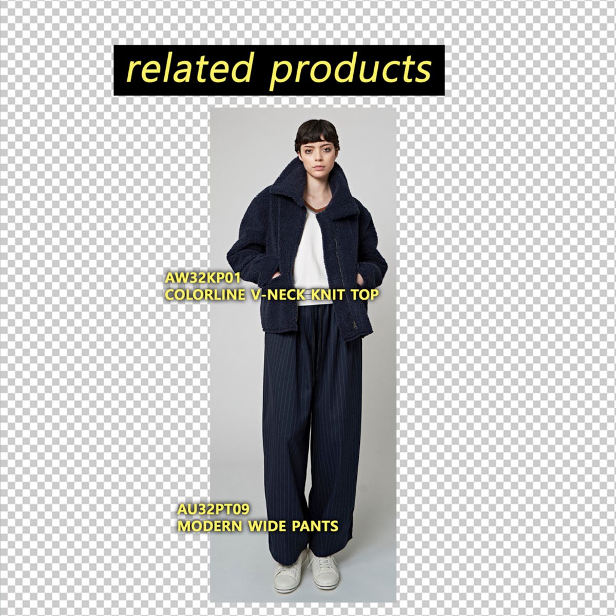 애스플래폼(ATHPLATFORM) AW32JO02 페이크 램스 퍼 재킷_네이비