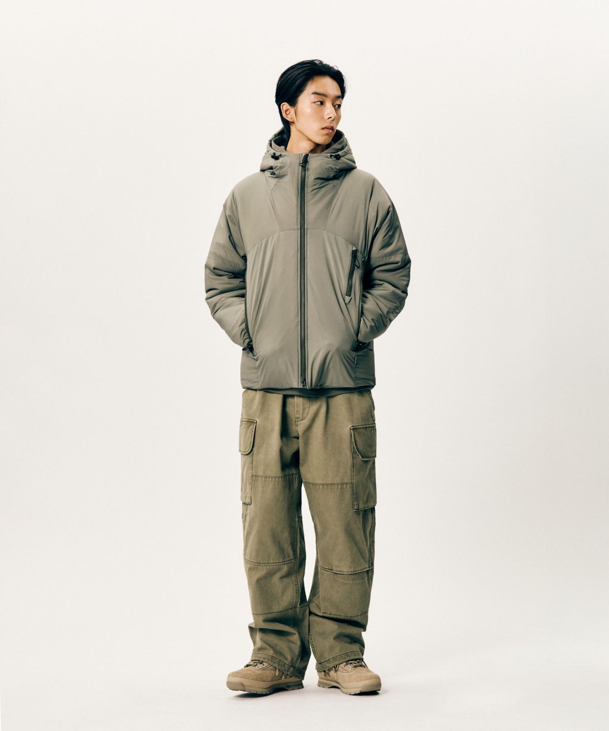 에스피오나지(ESPIONAGE) Insulated Hiking Jacket Grey Olive