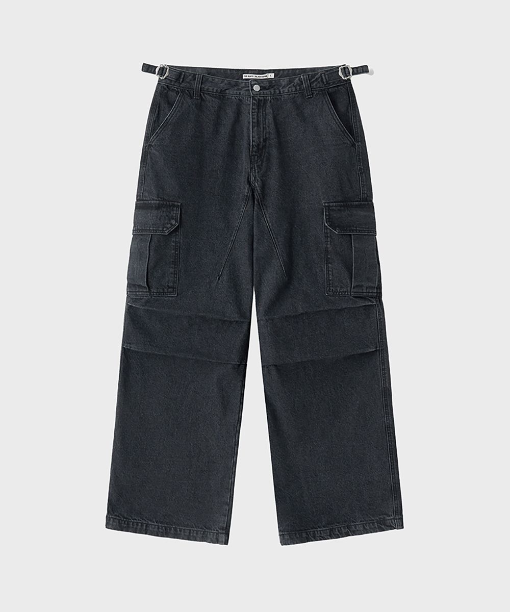 ★MUSINSA STANDARD★ Denim parachute cargo pants washed blac MUSINSA | MUSINSA STANDARD Denim parachute pants [washed black]