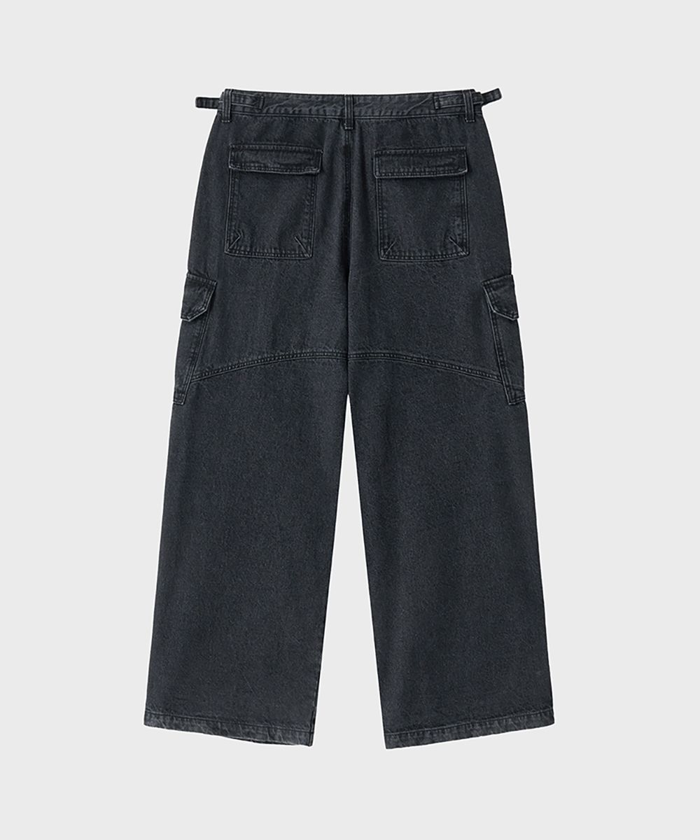 MUSINSA | THE ANTI PLATFORM Denim Cargo Wide Pants (Black)