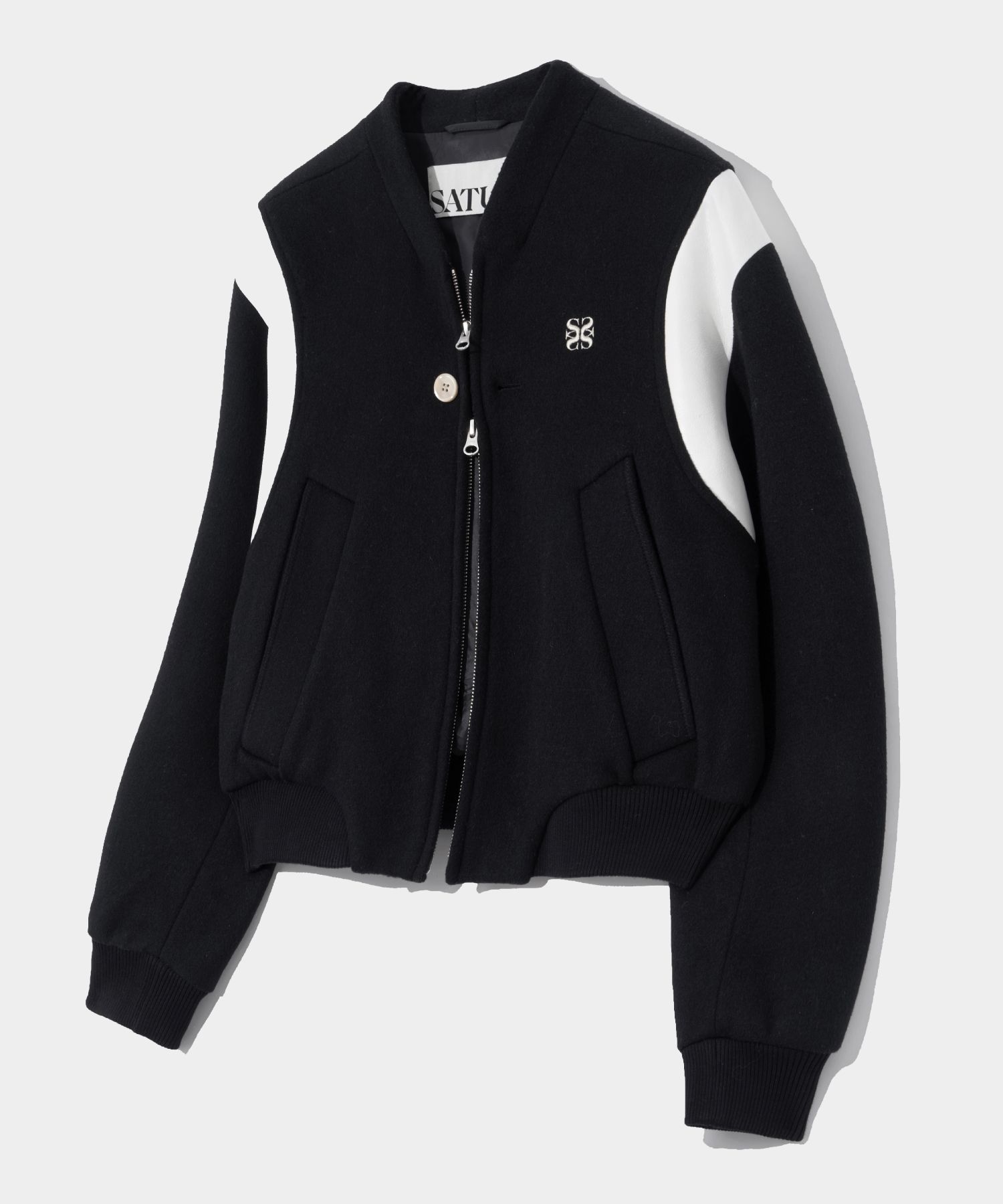 ★ SATUR★ (W) PERCY COLLARLESS VARSITY JACKET MUSINSA | SATUR (W) Percy Collarless Varsity Jacket Classic