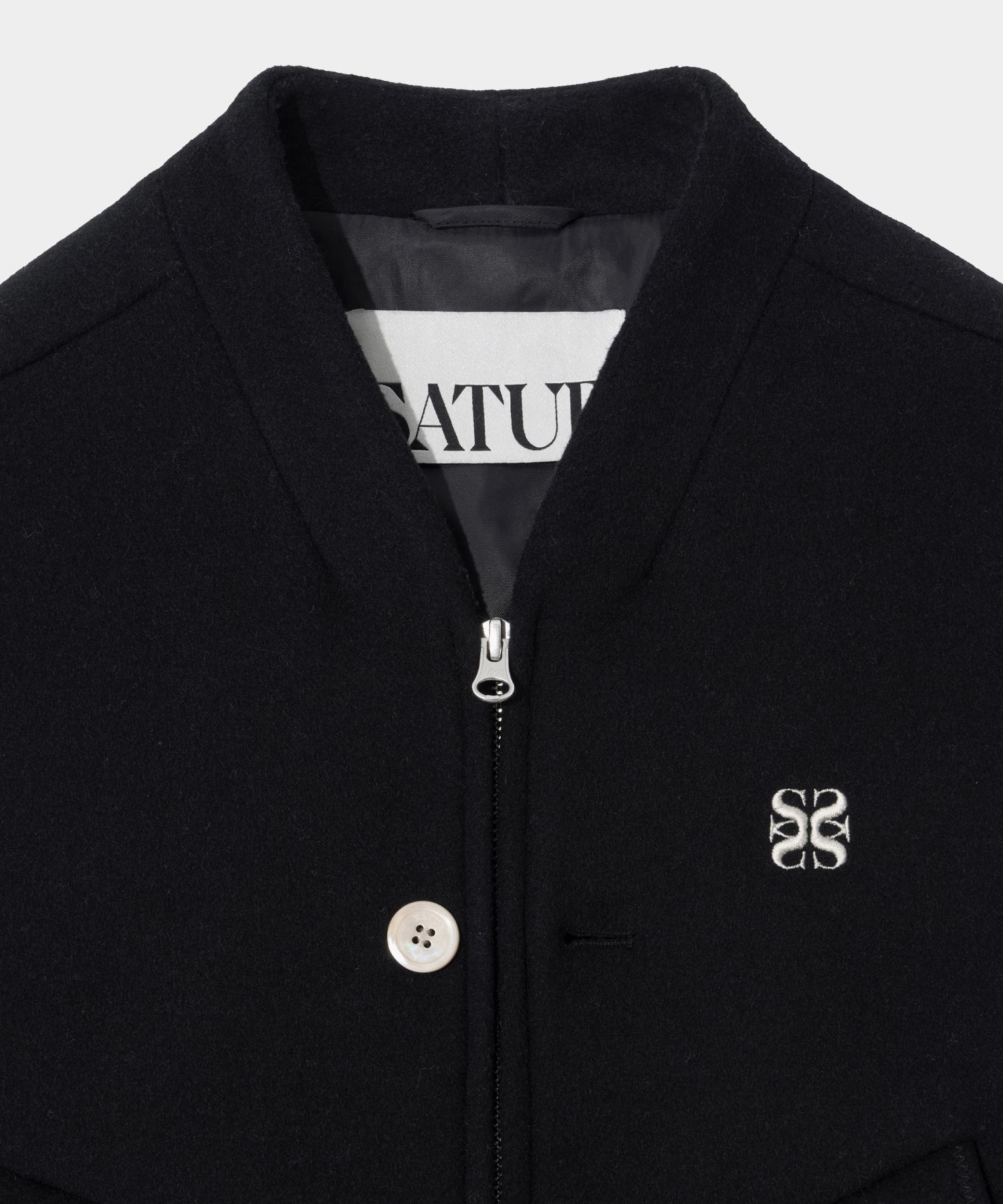 ★ SATUR★ (W) PERCY COLLARLESS VARSITY JACKET MUSINSA | SATUR (W) Percy Collarless Varsity Jacket Classic