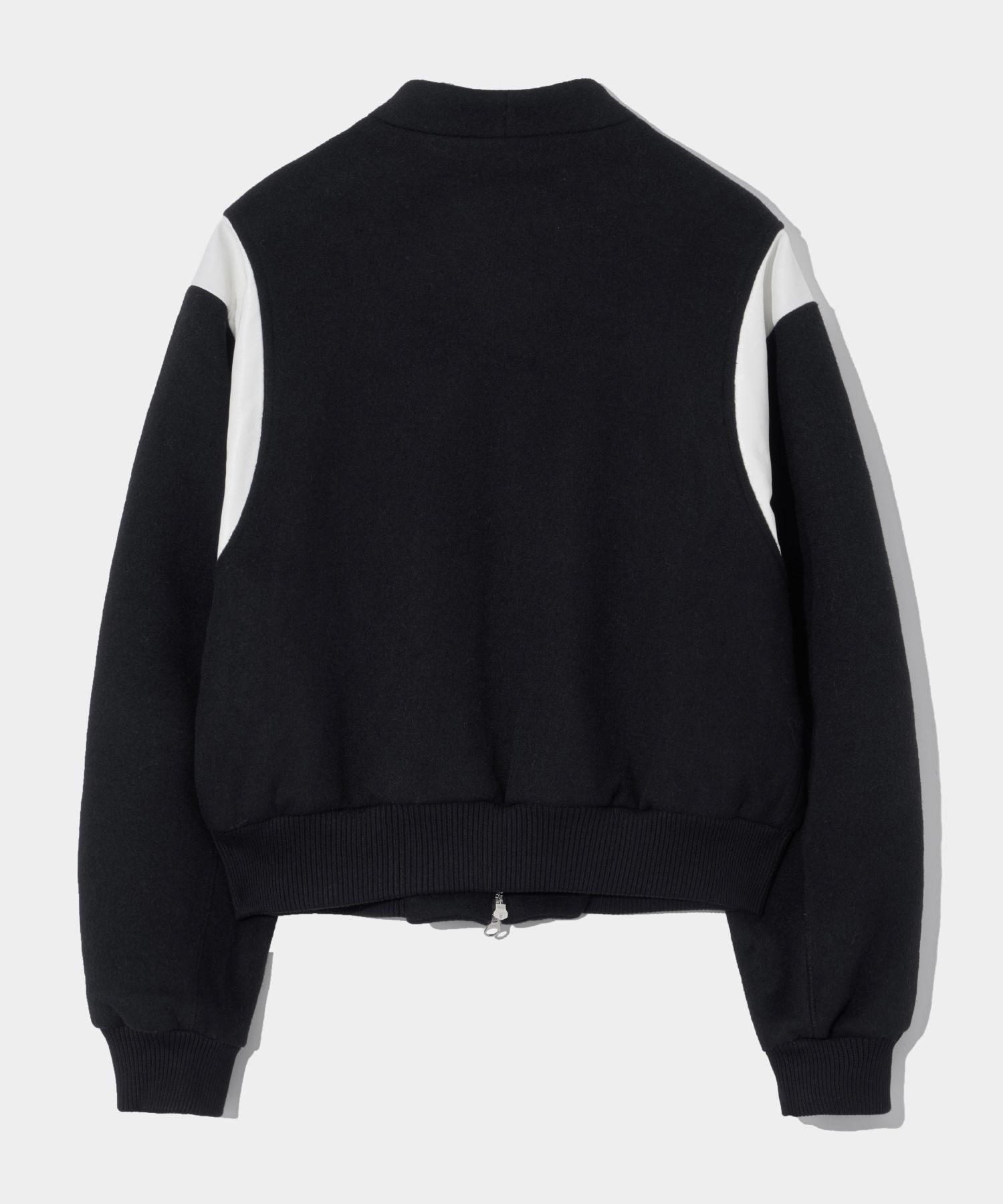MUSINSA | SATUR Percy Collarless Varsity Jacket Classic Black