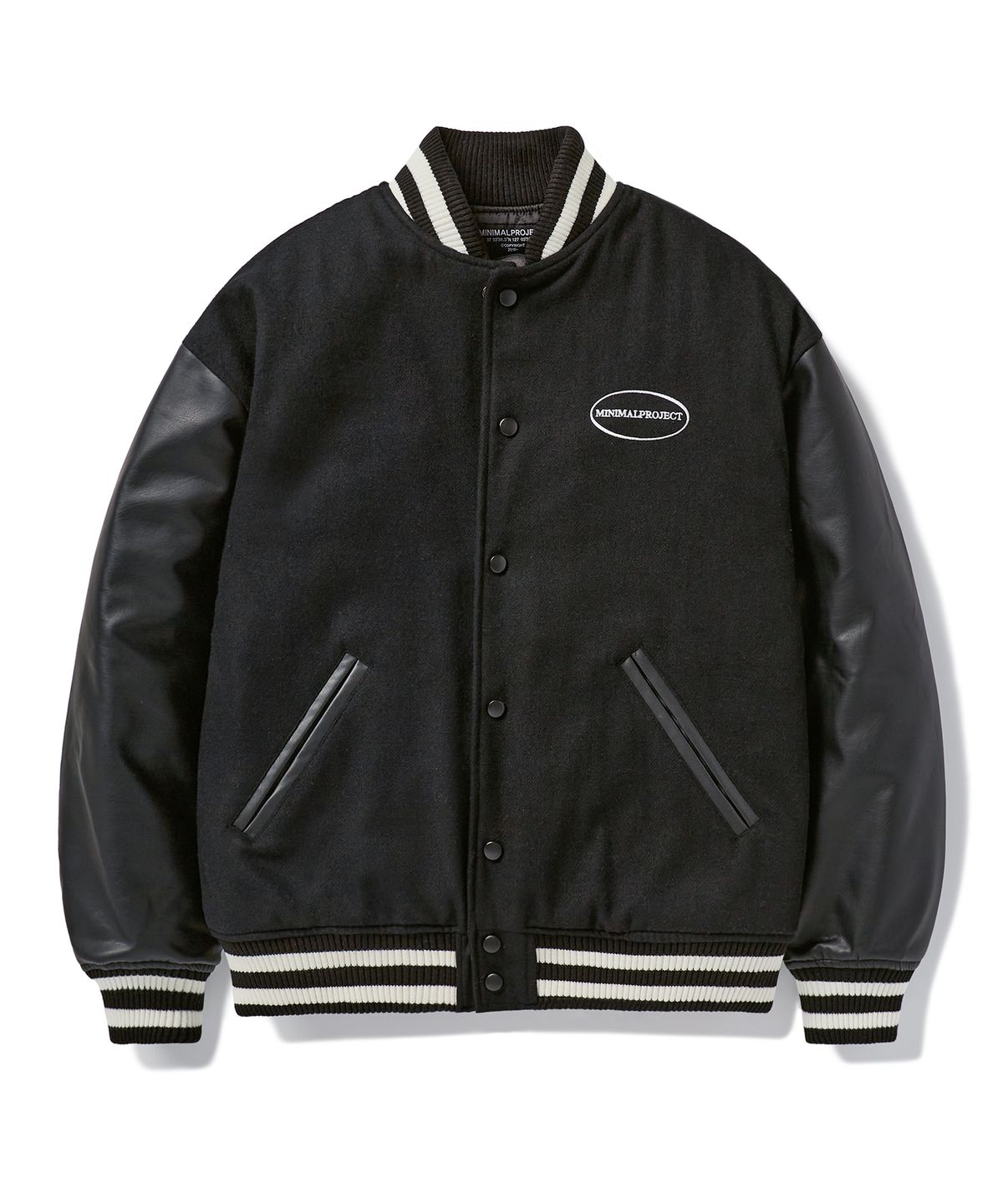미니멀프로젝트(MINIMALPROJECT) 서클 로고 플라워 스타디움 자켓 MBJ103 [BLACK]