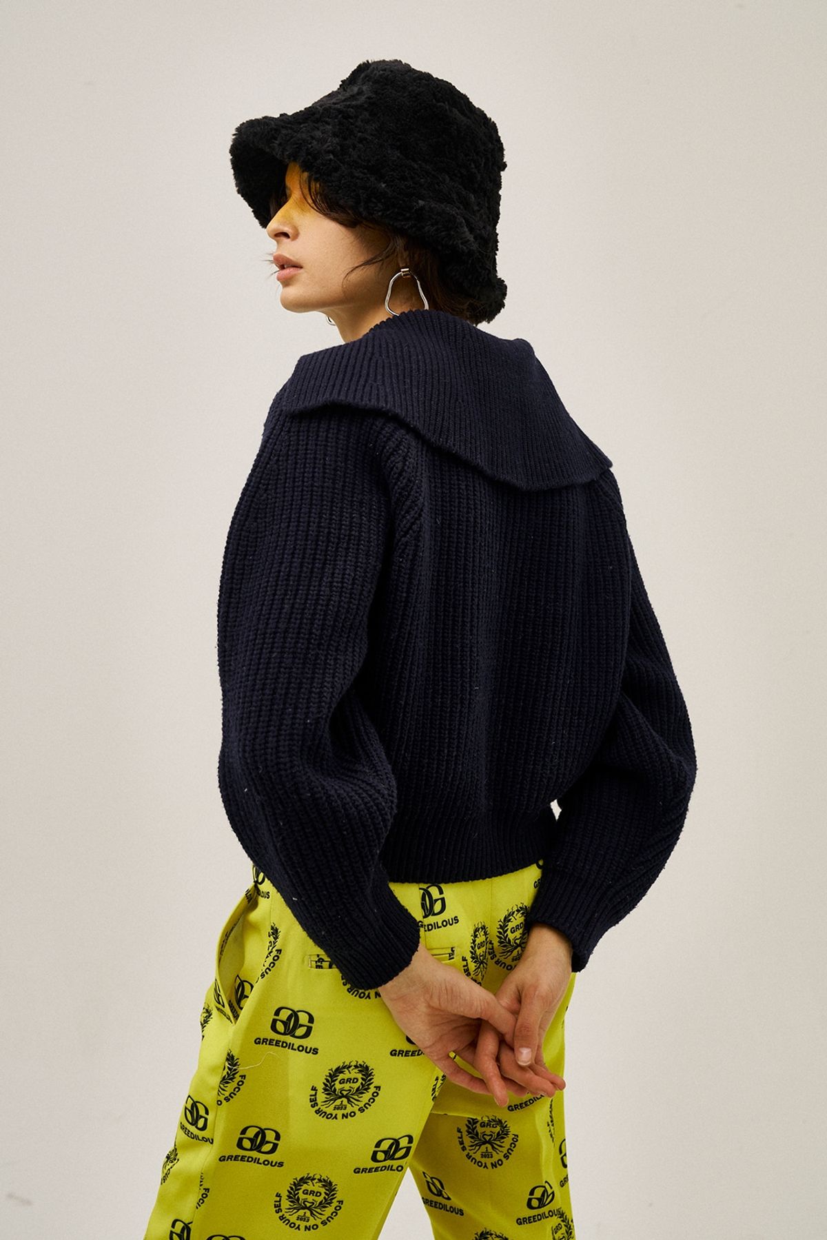 그리디어스(GREEDILOUS) Sailor Zip-Up Knit Top