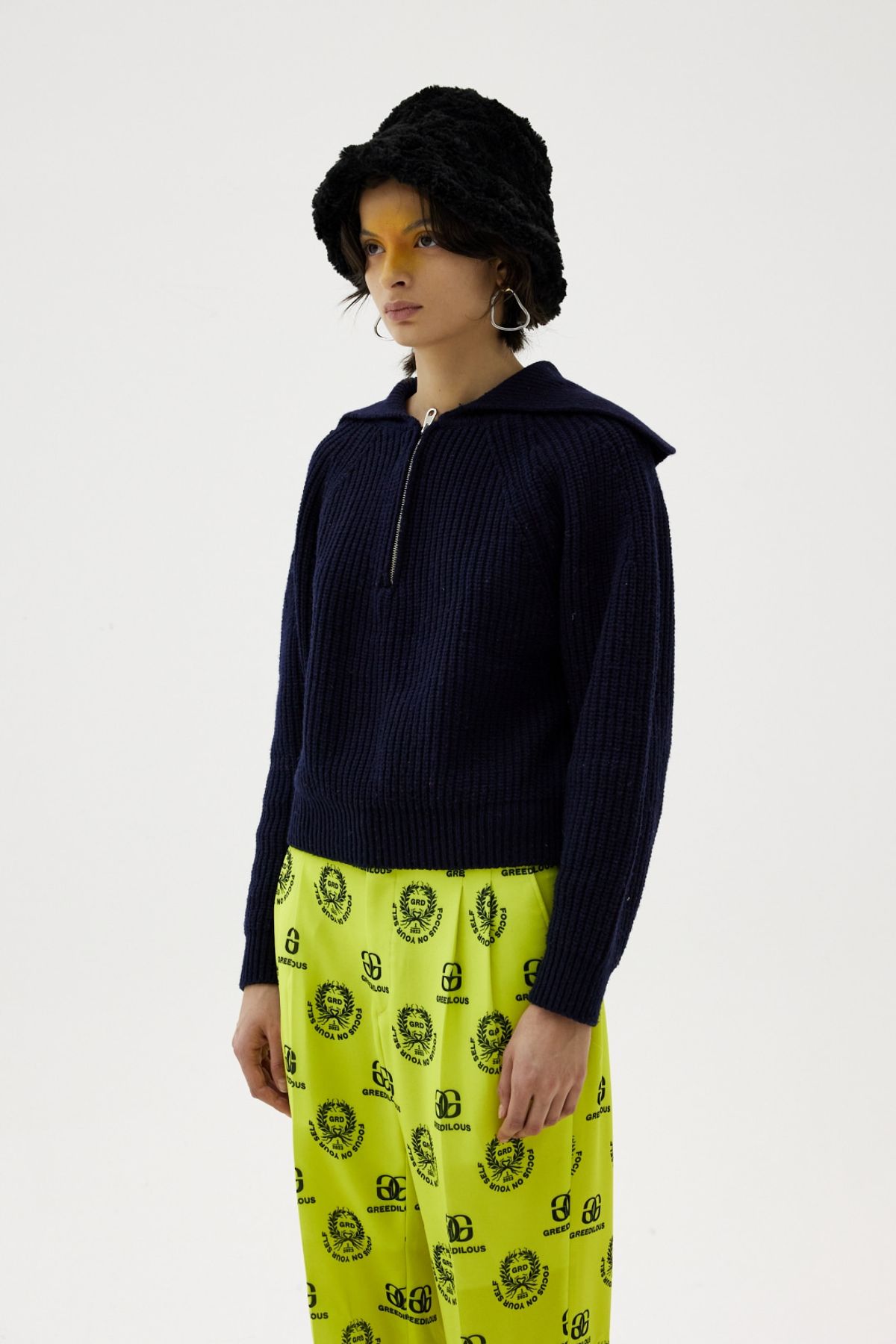 그리디어스(GREEDILOUS) Sailor Zip-Up Knit Top