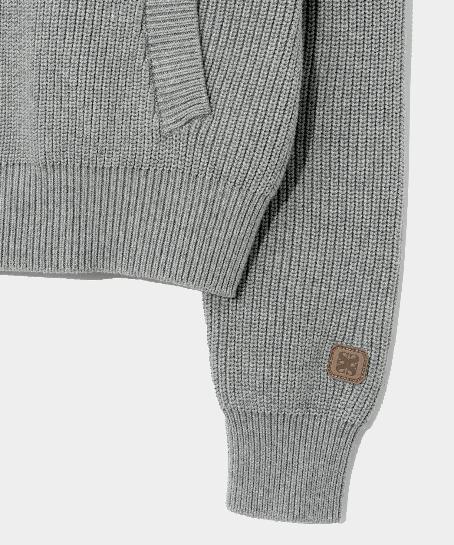 パーカー・フーディ SATUR Applique logo cashmere blend hooded knit melange grey MUSINSA | SATUR (W) Applique Logo Cashmere Blend Hooded Knit