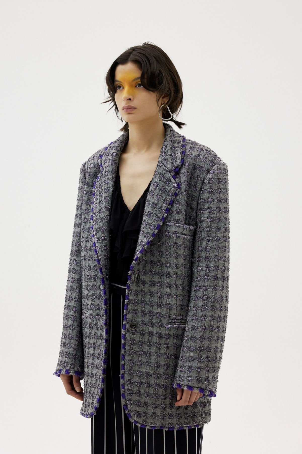 그리디어스(GREEDILOUS) Straight Textured Tweed Coat