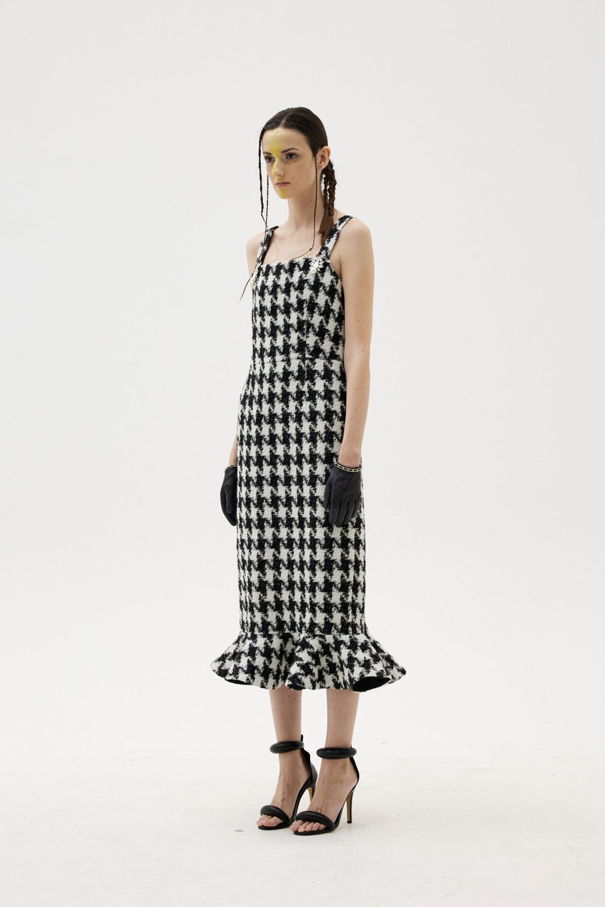그리디어스(GREEDILOUS) Tweed Houndstooth Mermaid Tail Dress