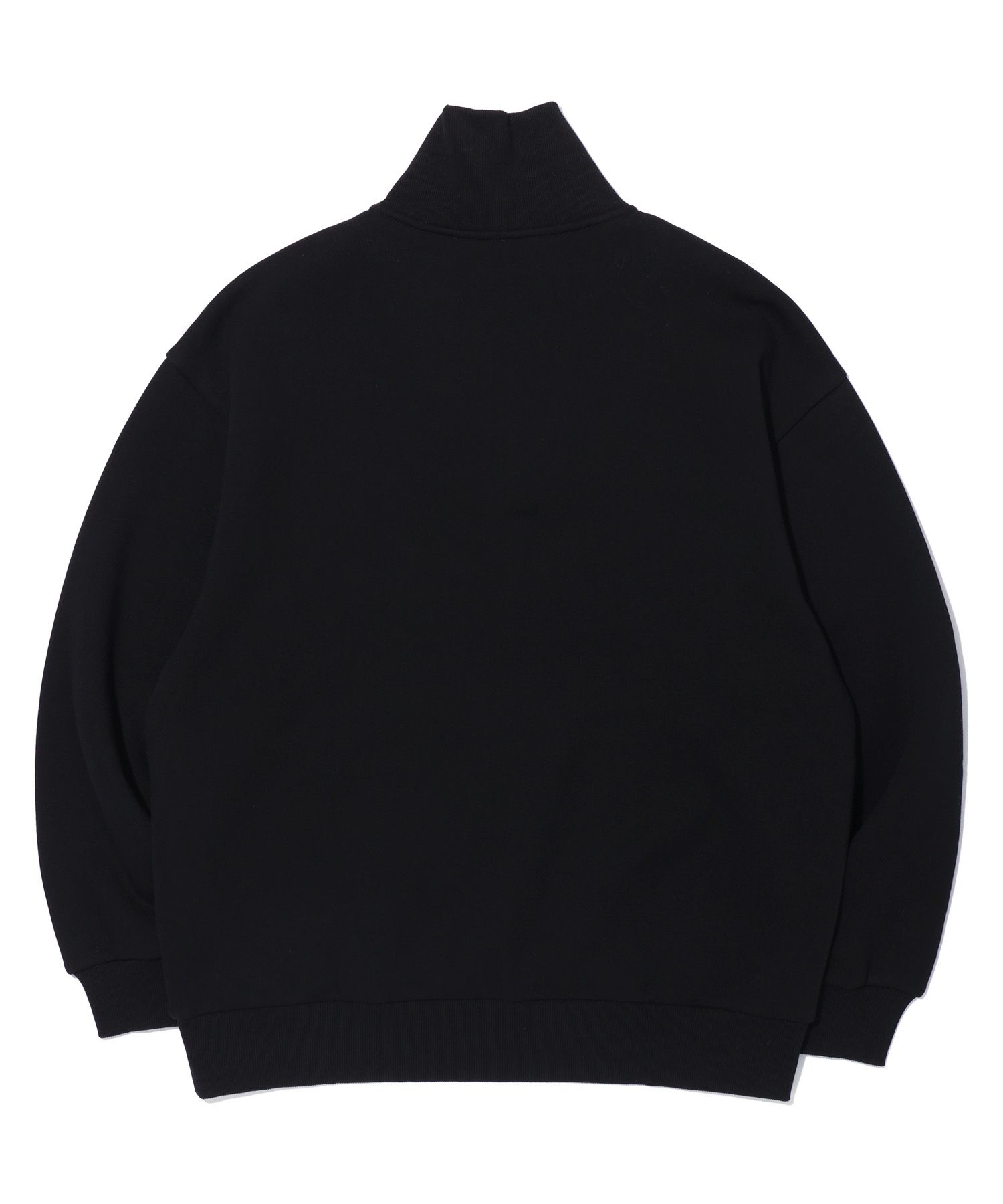MUSINSA | RAYFIKERS Wicked Smile Brushed Half Zip-up BLACK