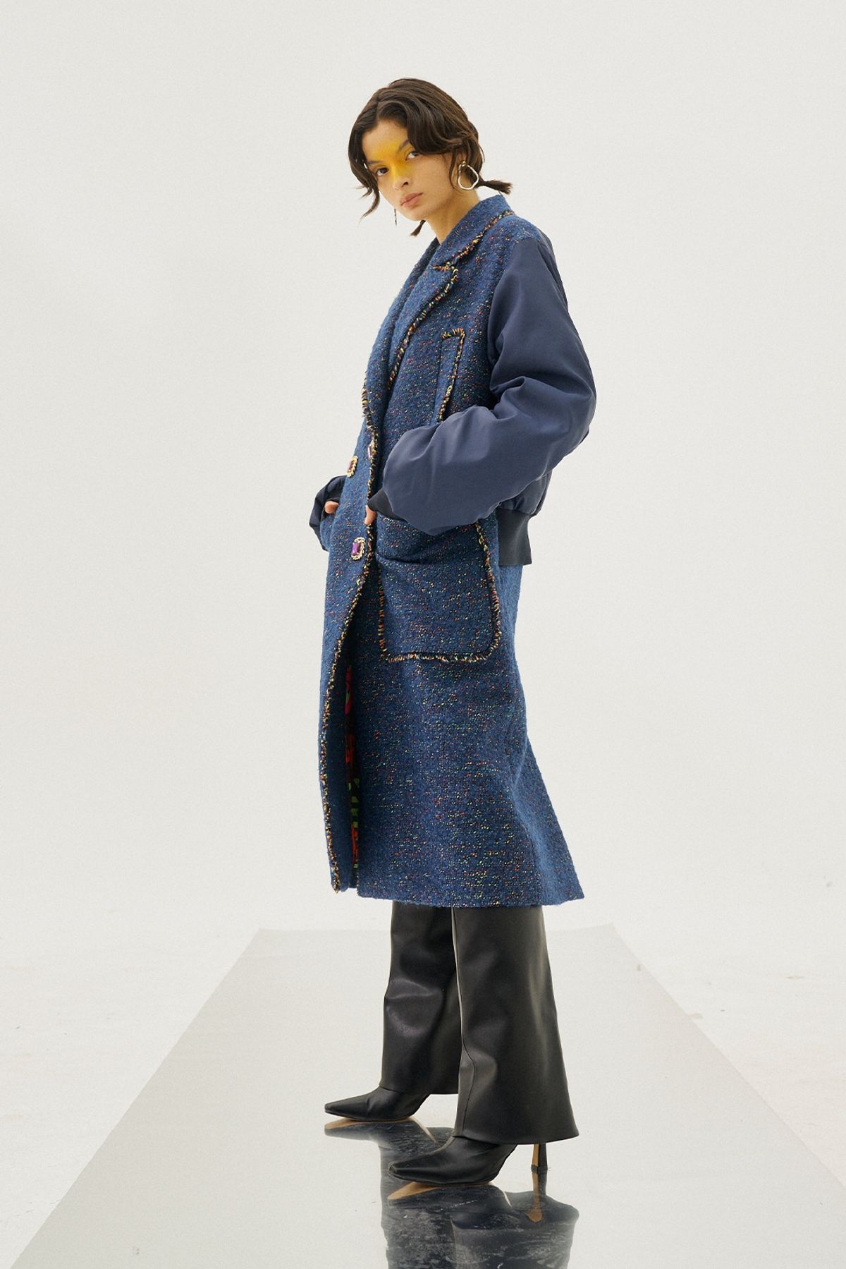 그리디어스(GREEDILOUS) Bomber-Meets-Tweed Coat
